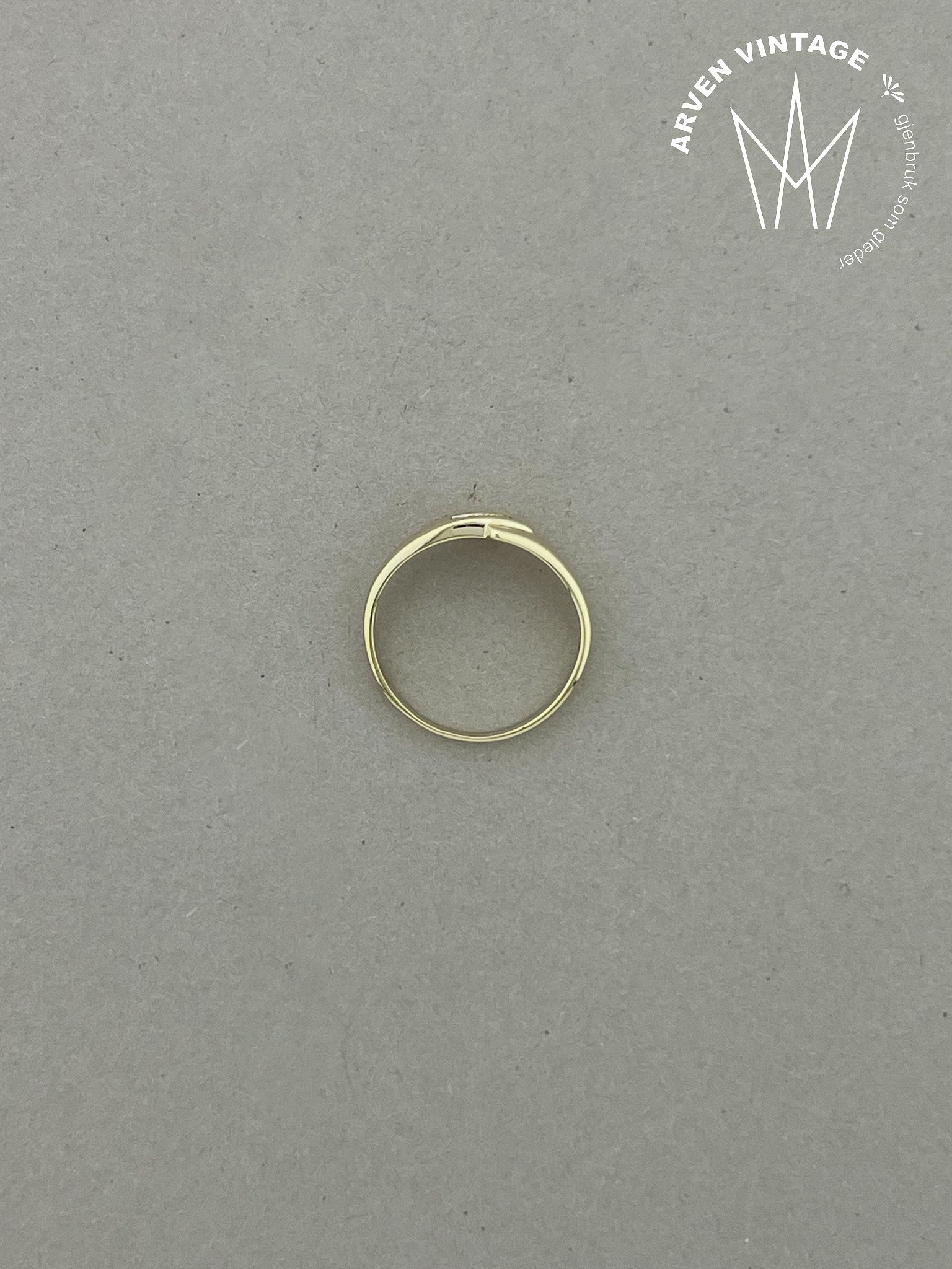 Vintage ring gult gull str 52