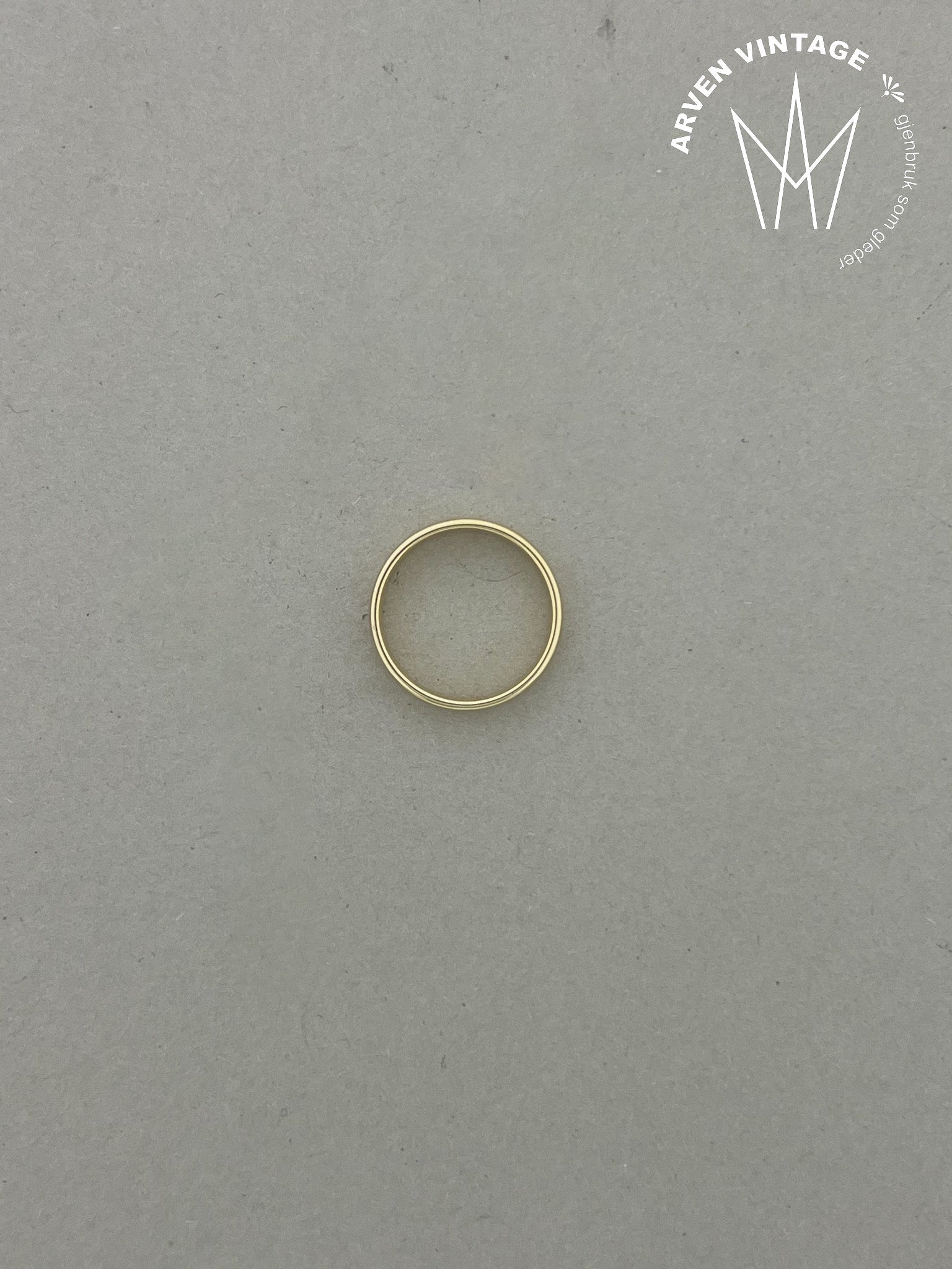 Vintage glatt ring gult gull str 55