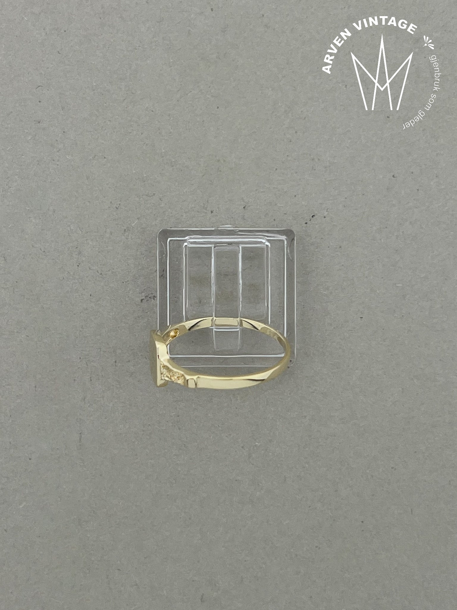 Vintage ring gult gull str 58