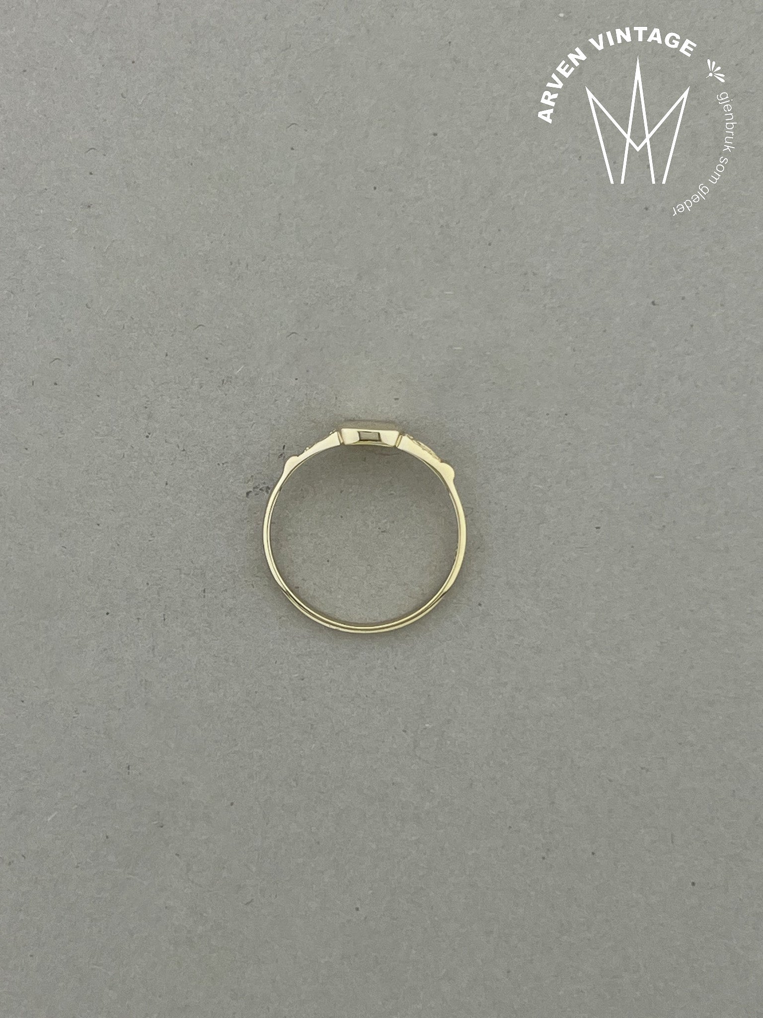 Vintage ring gult gull str 58