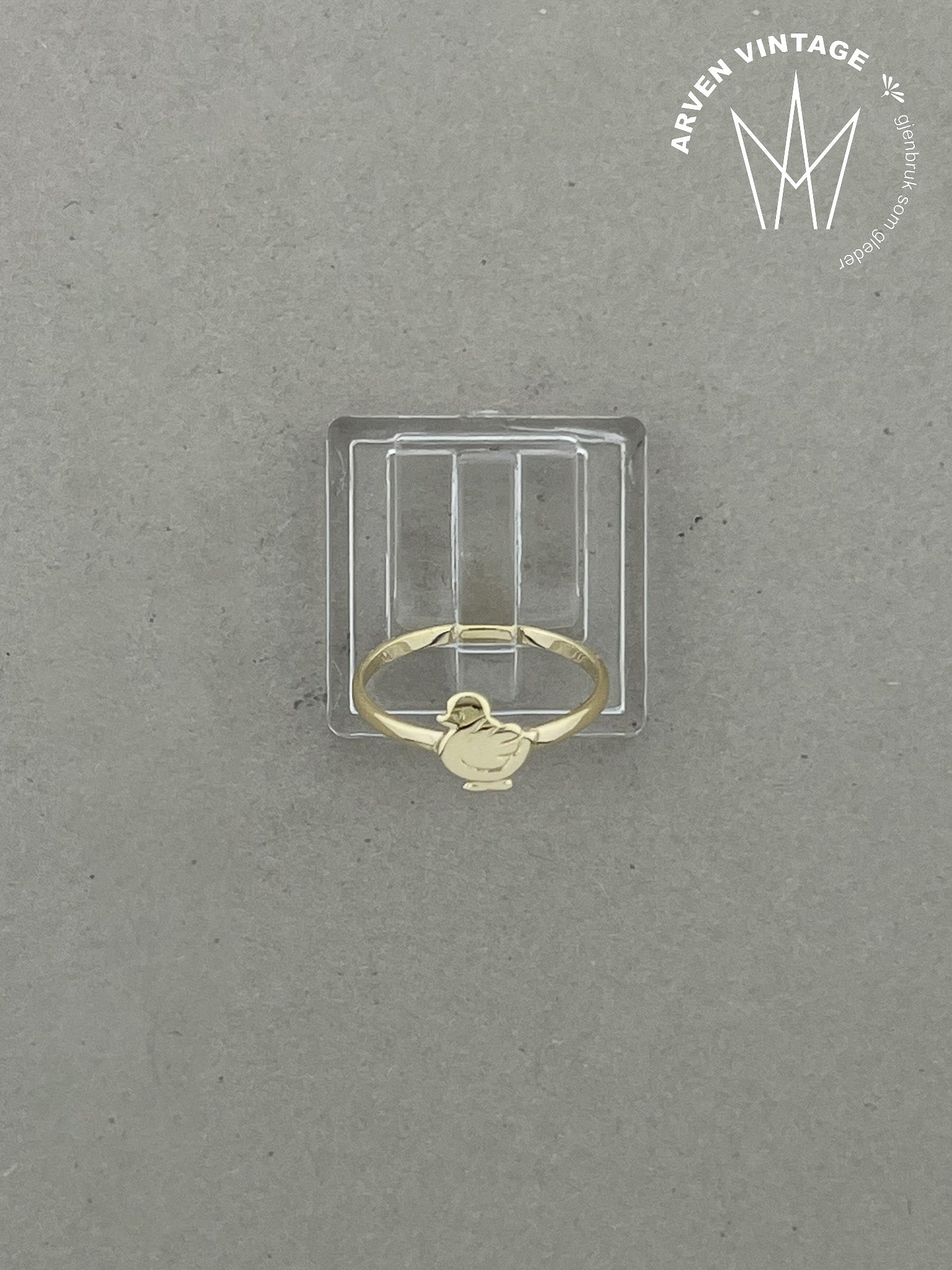 Vintage ring gult gull str 47