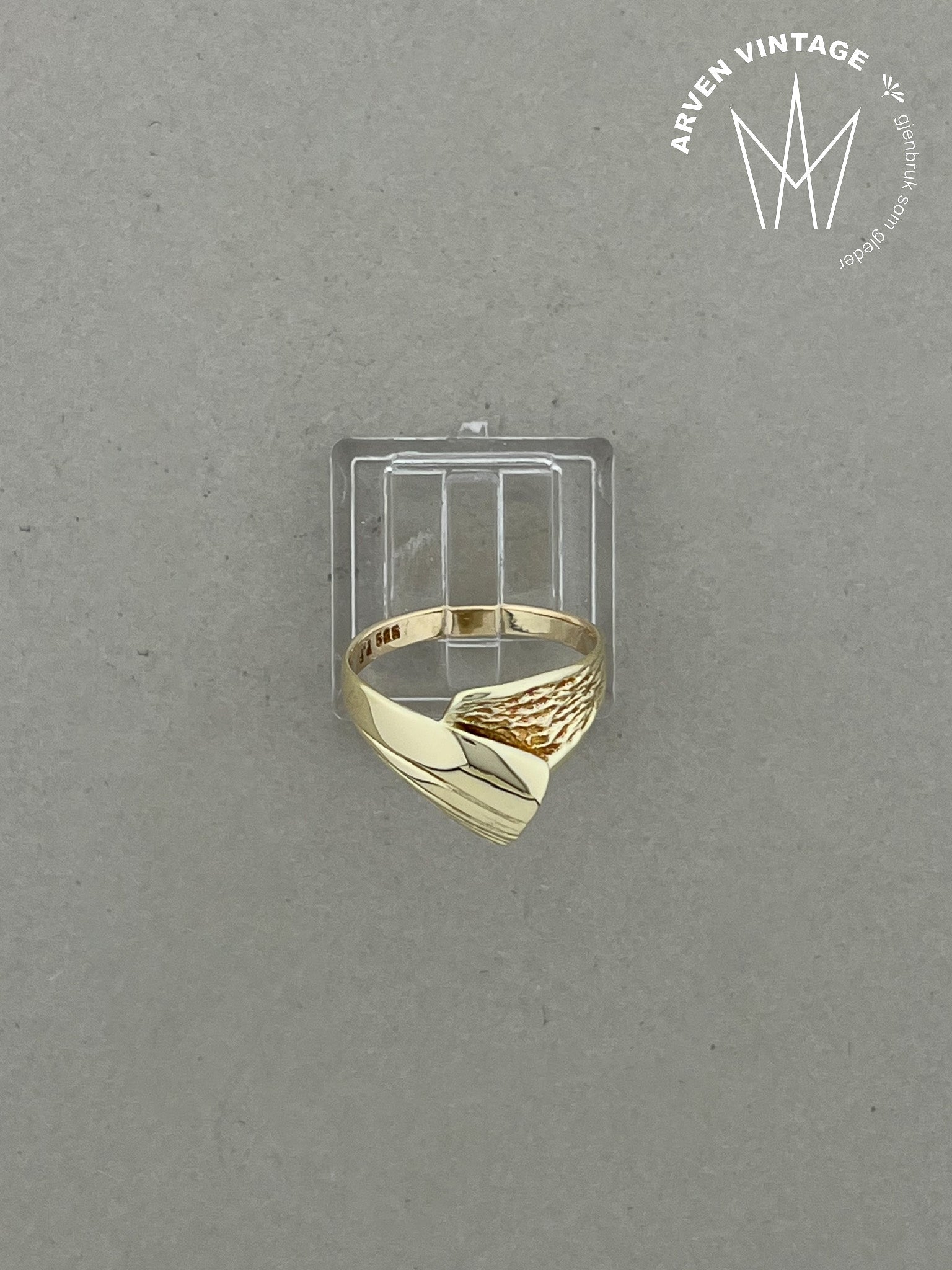Vintage ring gult gull str 53