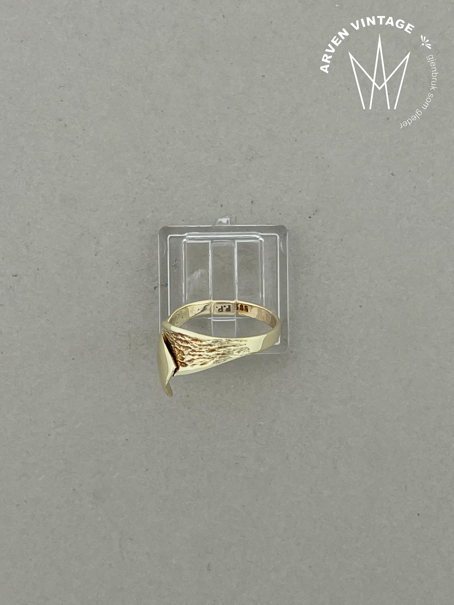 Vintage ring gult gull str 53