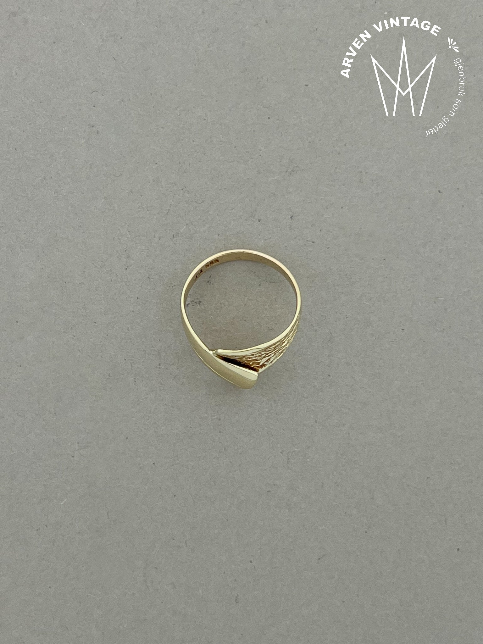 Vintage ring gult gull str 53