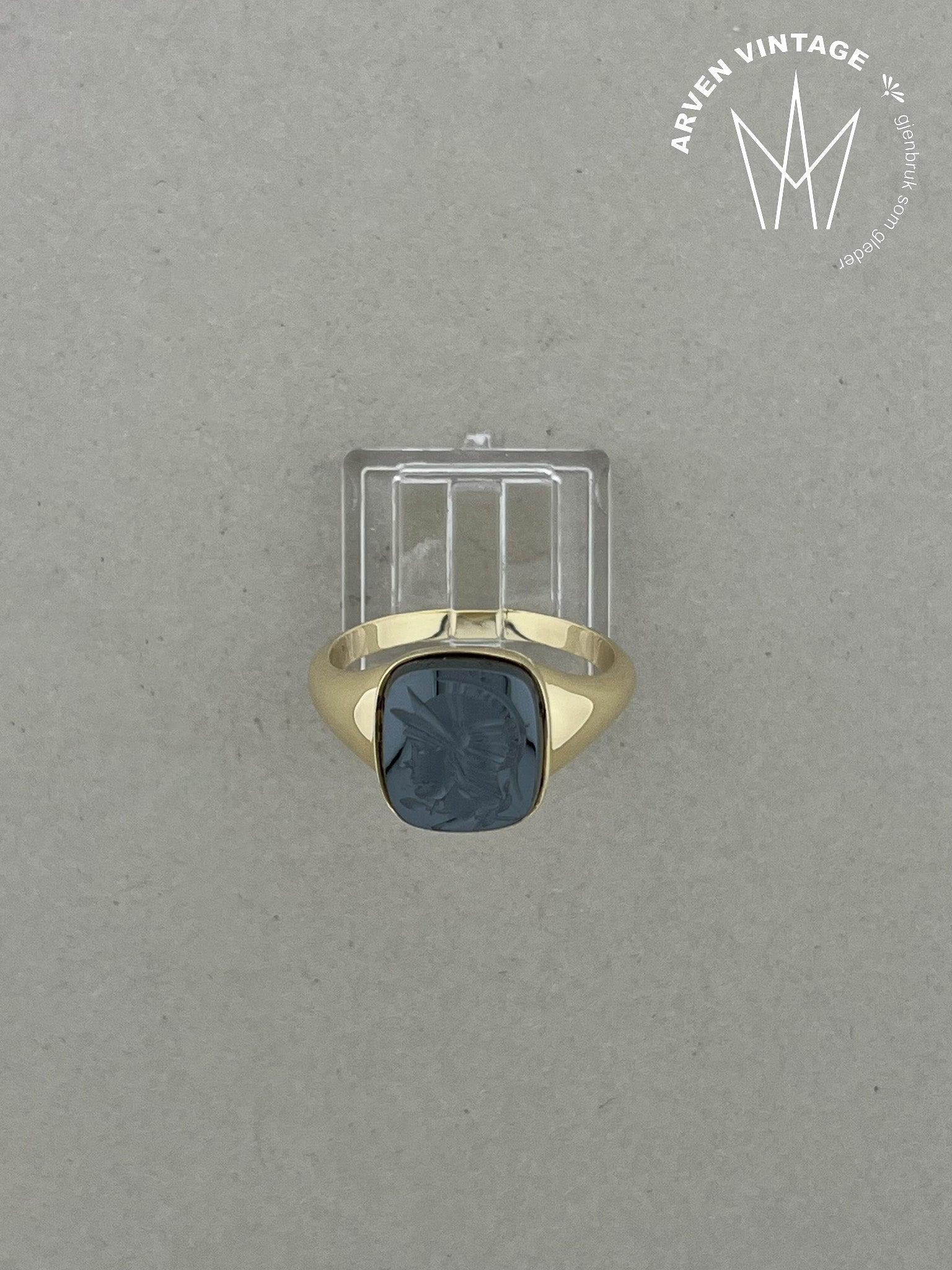 Vintage ring gult gull str 67