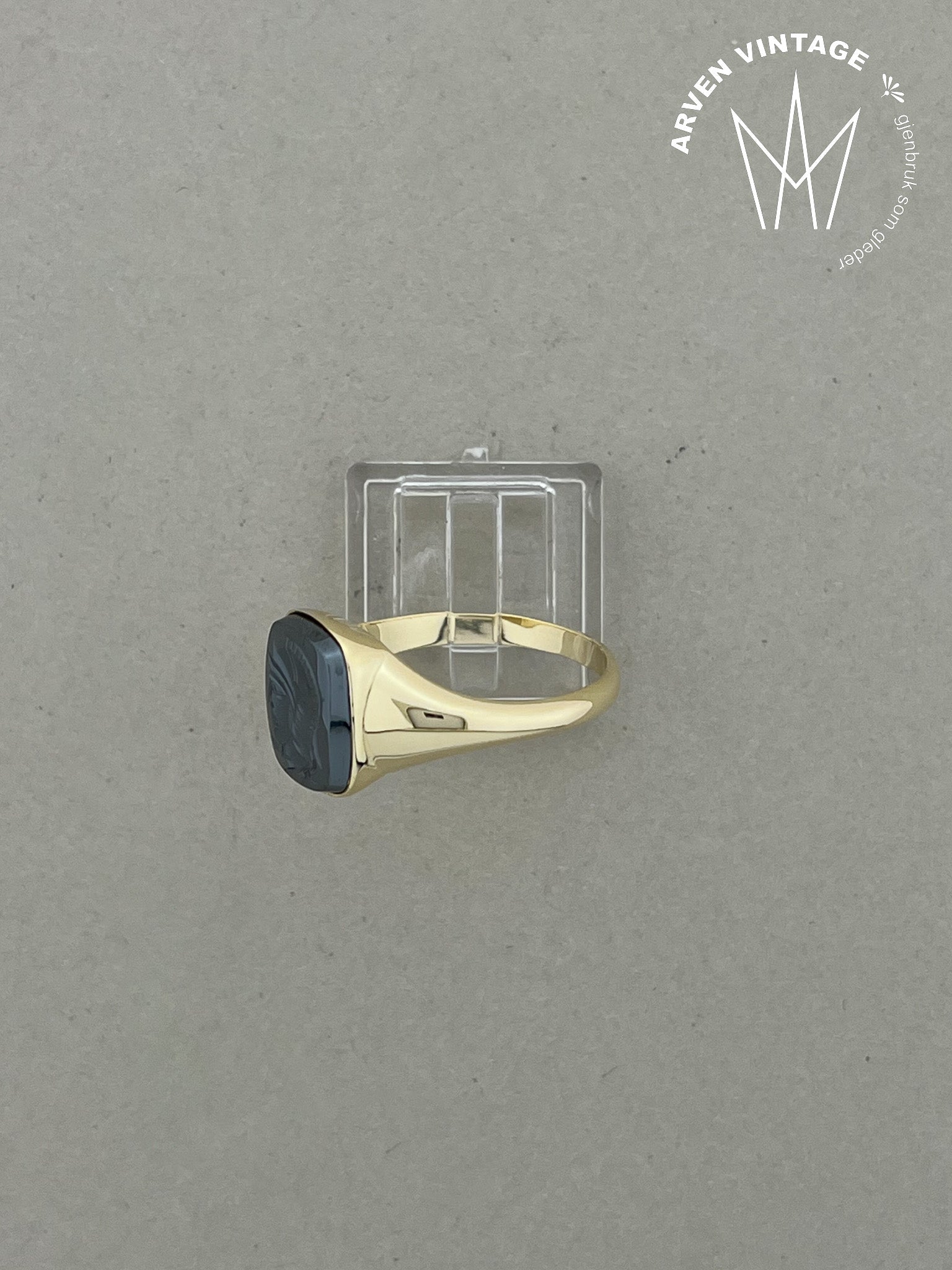 Vintage ring gult gull str 67