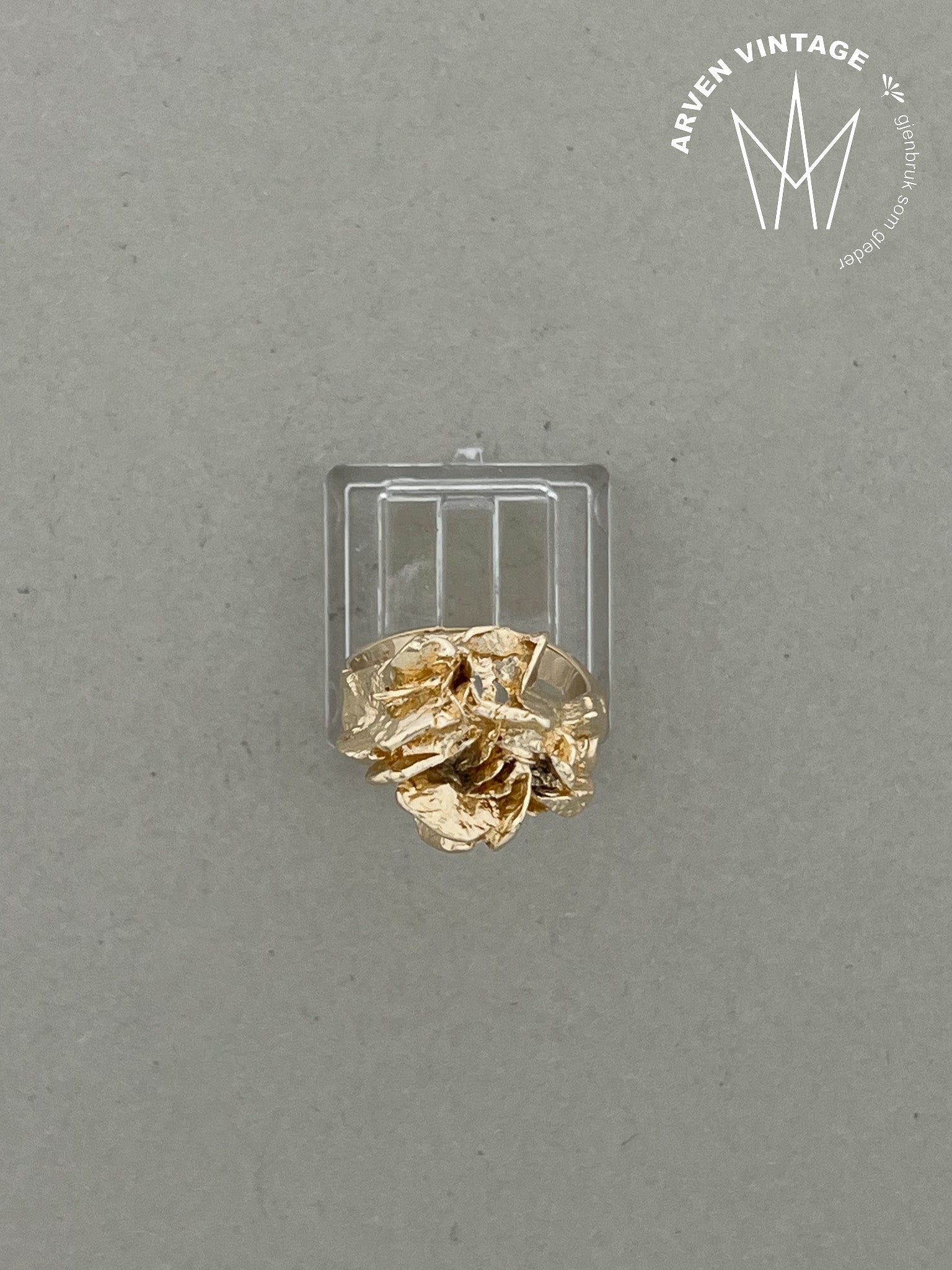 Vintage ring gult gull str 52