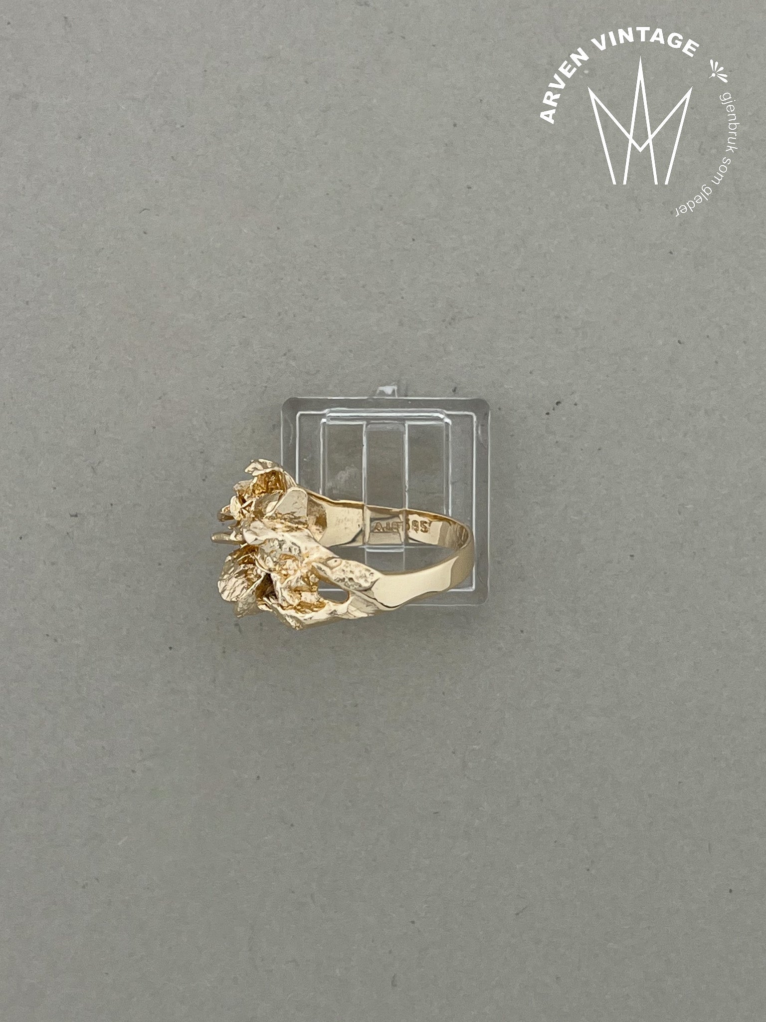 Vintage ring gult gull str 52