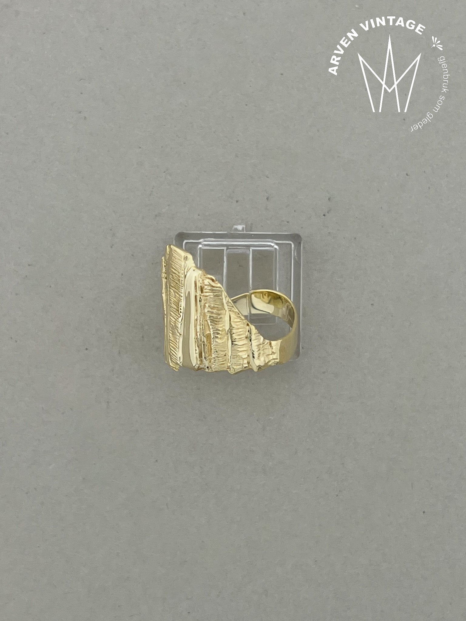 Vintage ring gult gull str 59