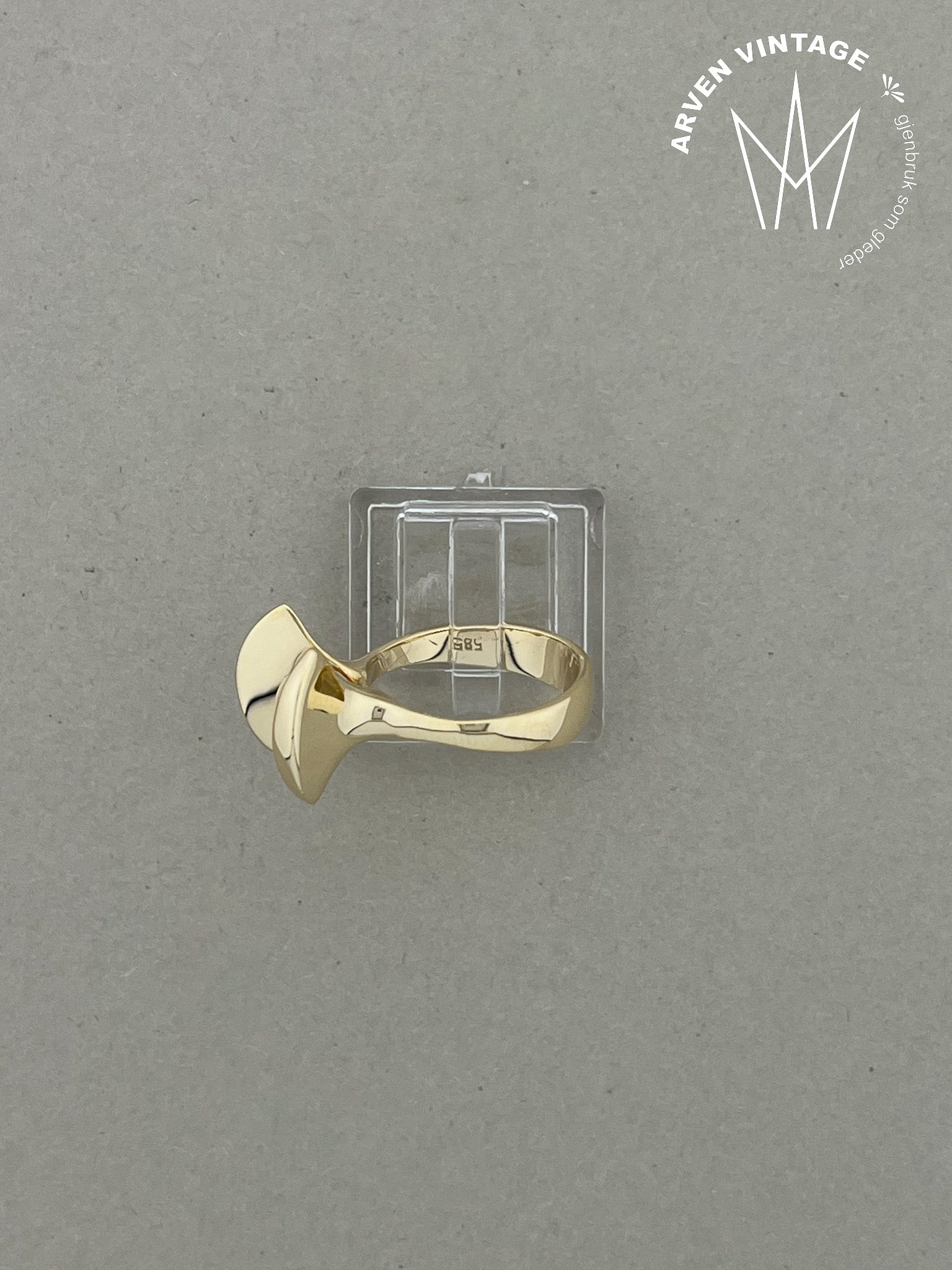 Vintage ring gult gull str 52