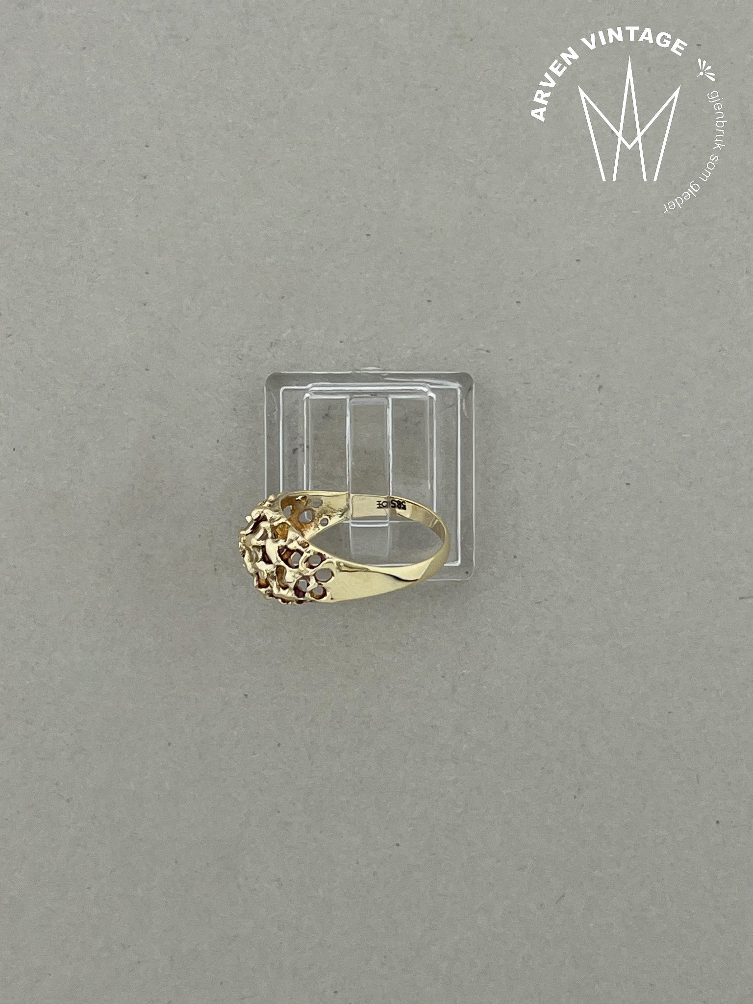 Vintage ring gult gull str 50
