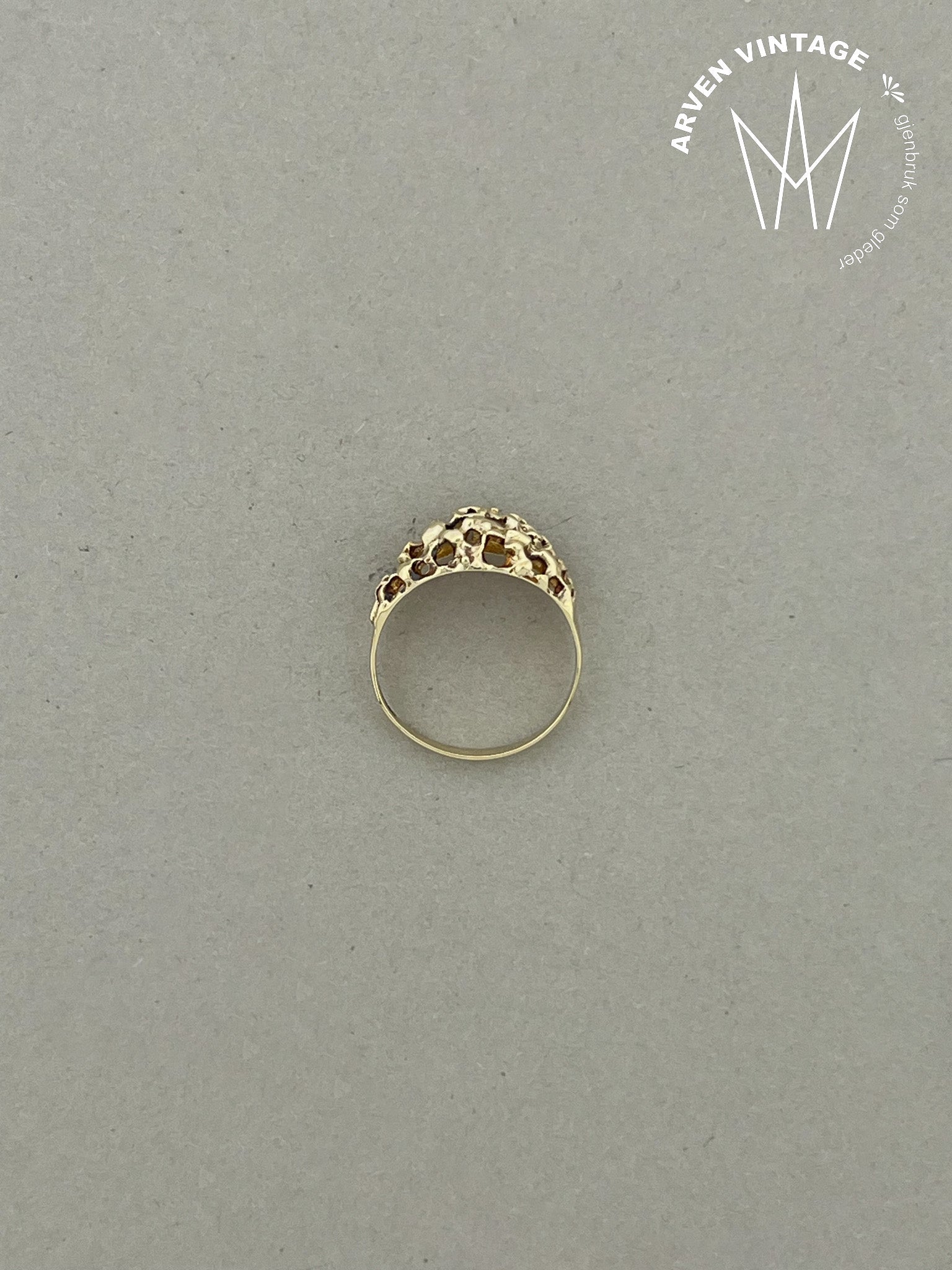 Vintage ring gult gull str 50