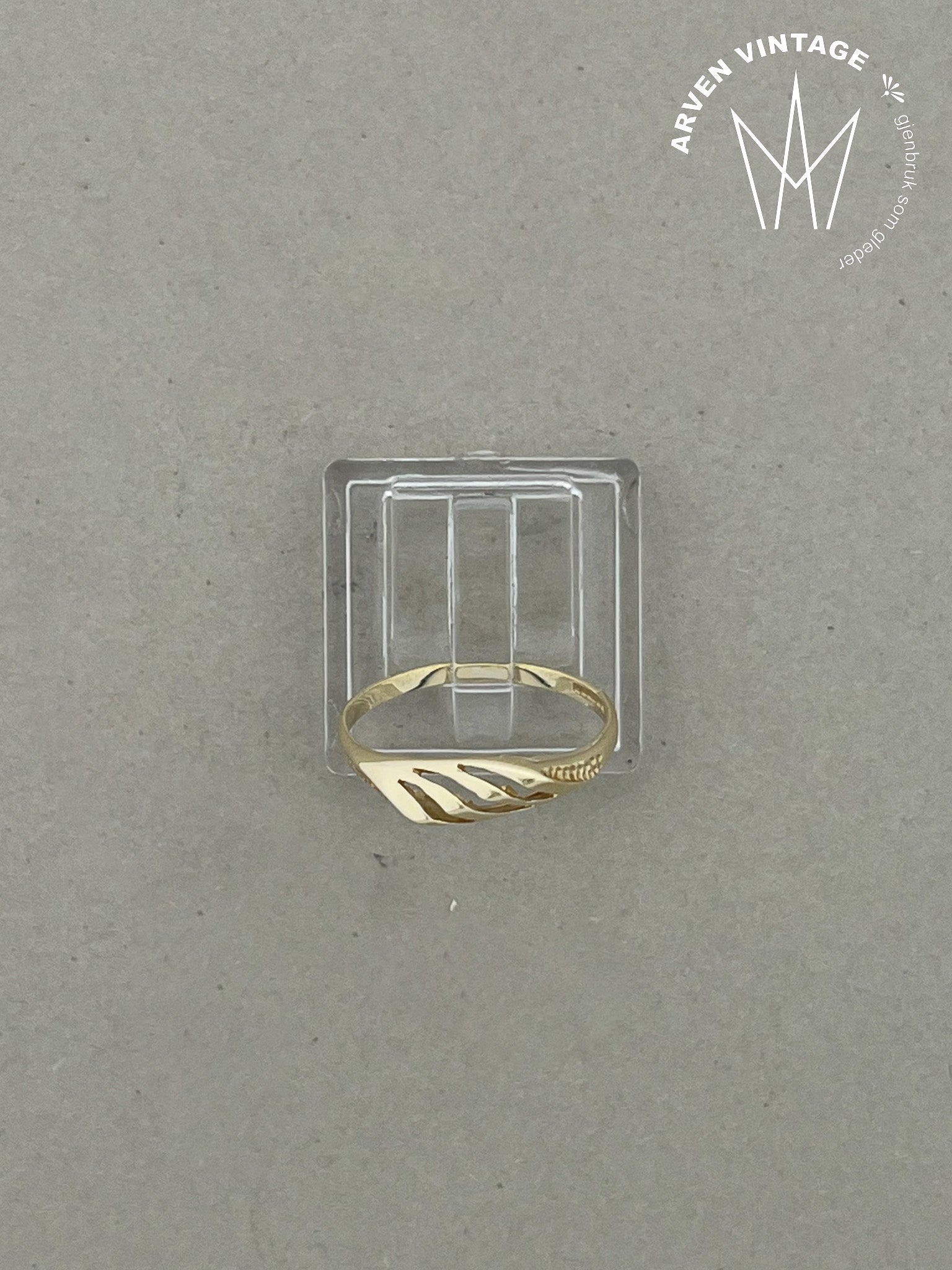 Vintage ring gult gull str 52