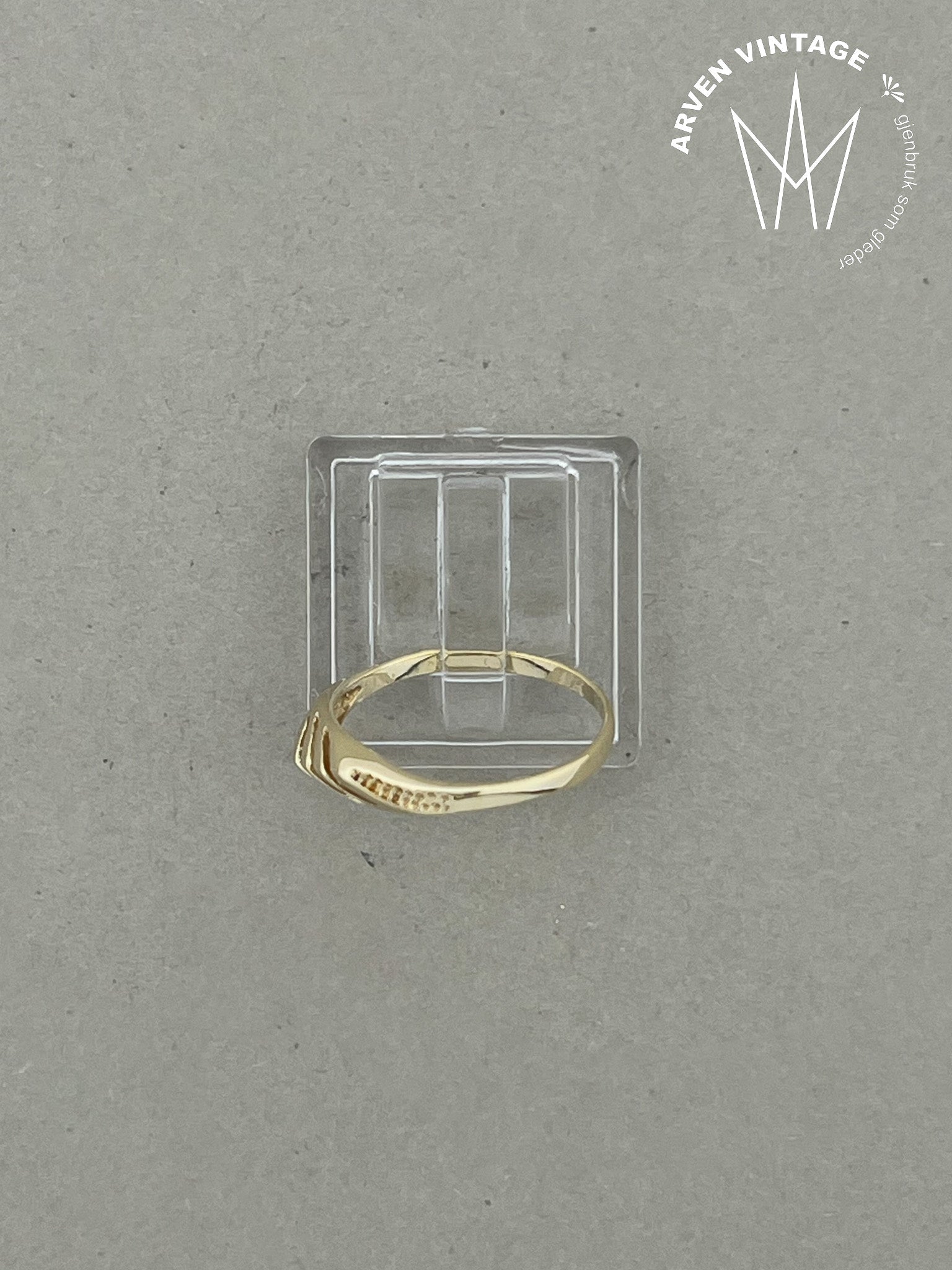 Vintage ring gult gull str 52