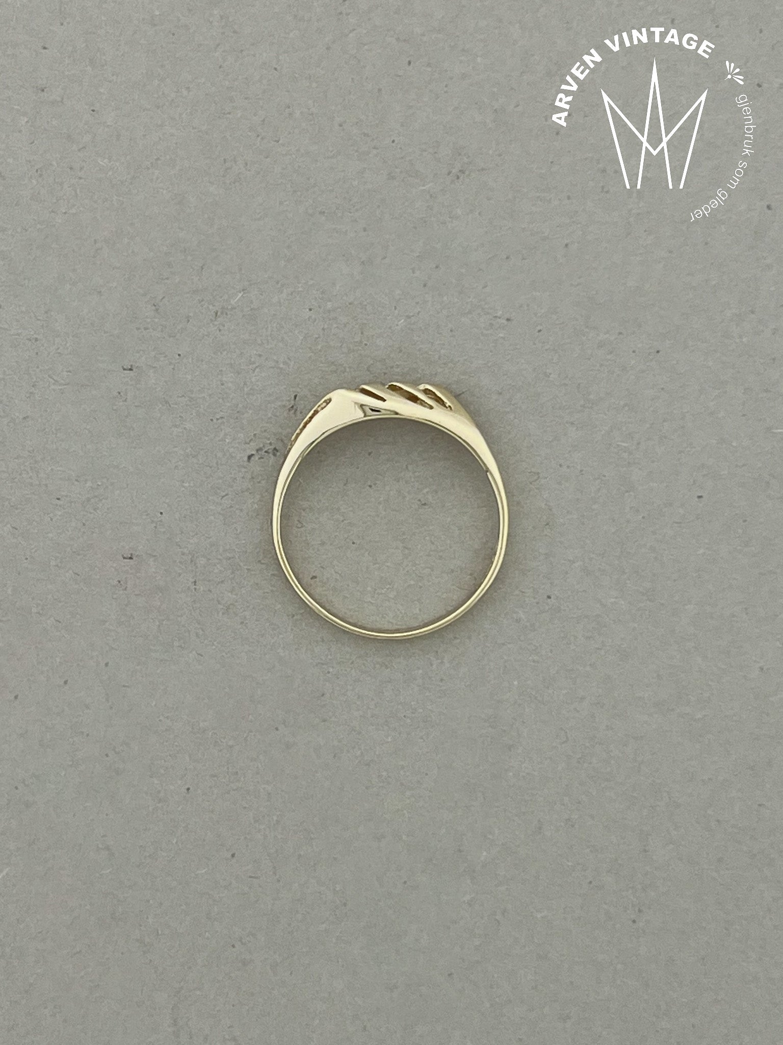 Vintage ring gult gull str 52