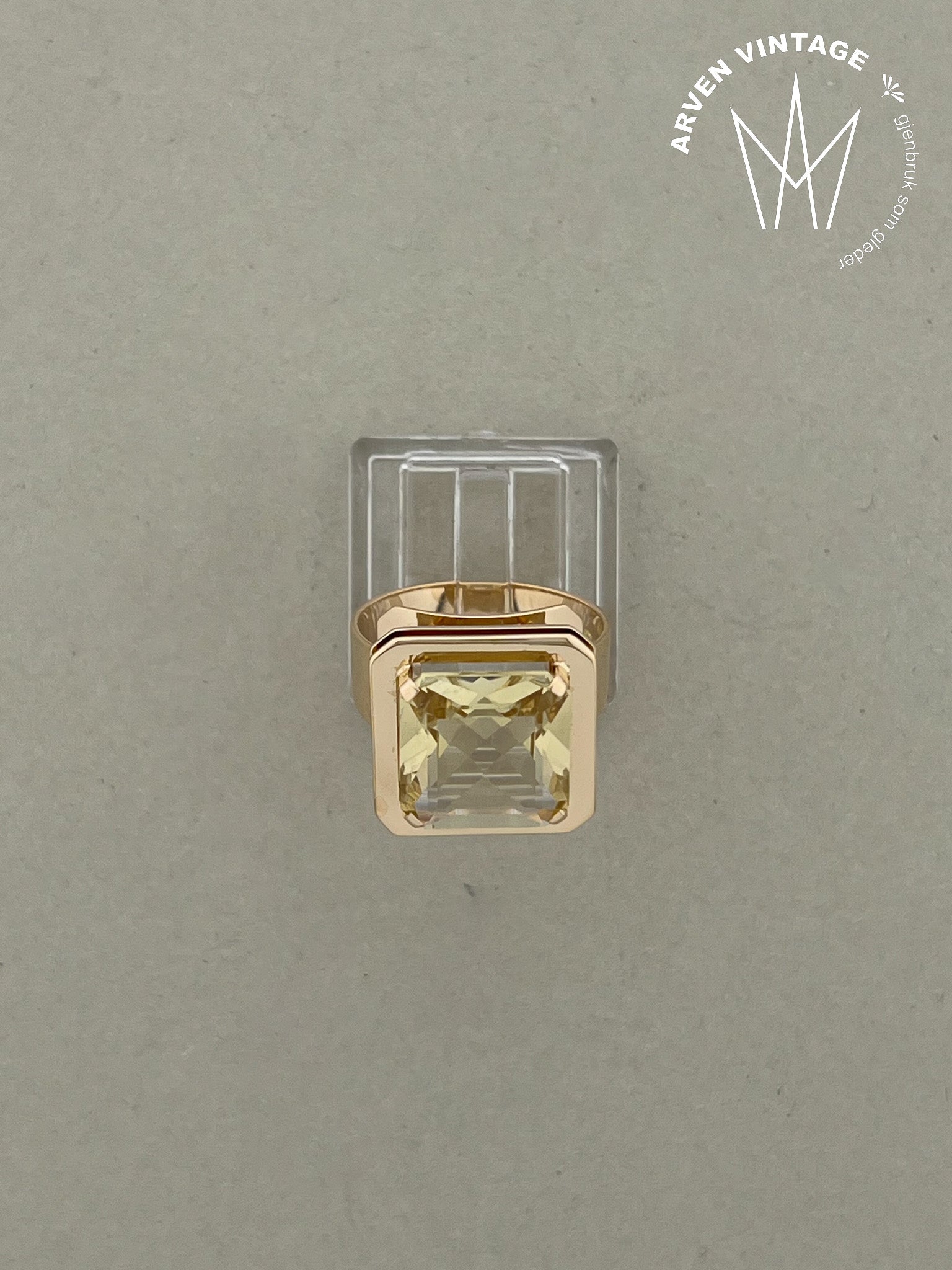 Vintage ring gult gull str 57