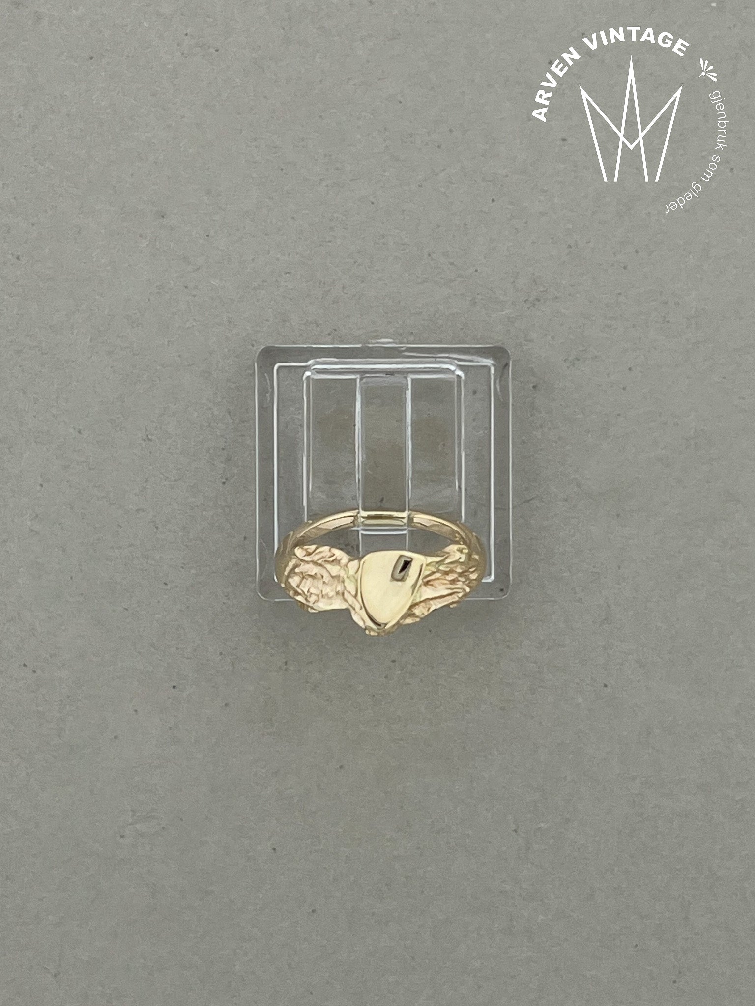 Vintage ring gult gull str 44