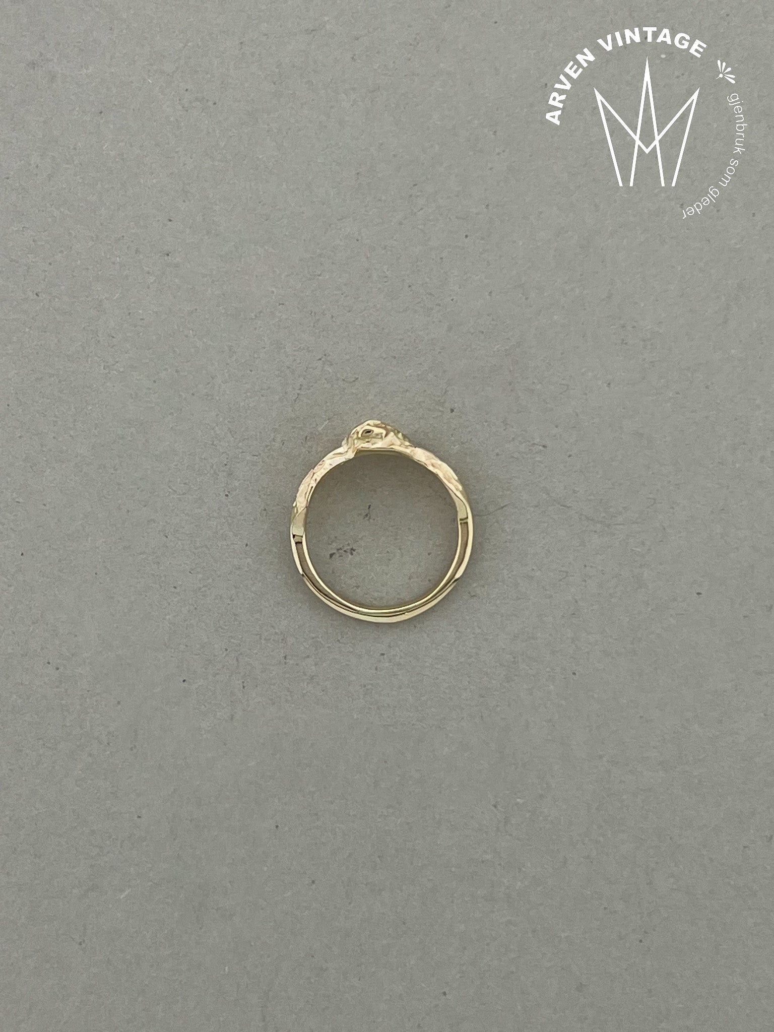 Vintage ring gult gull str 44