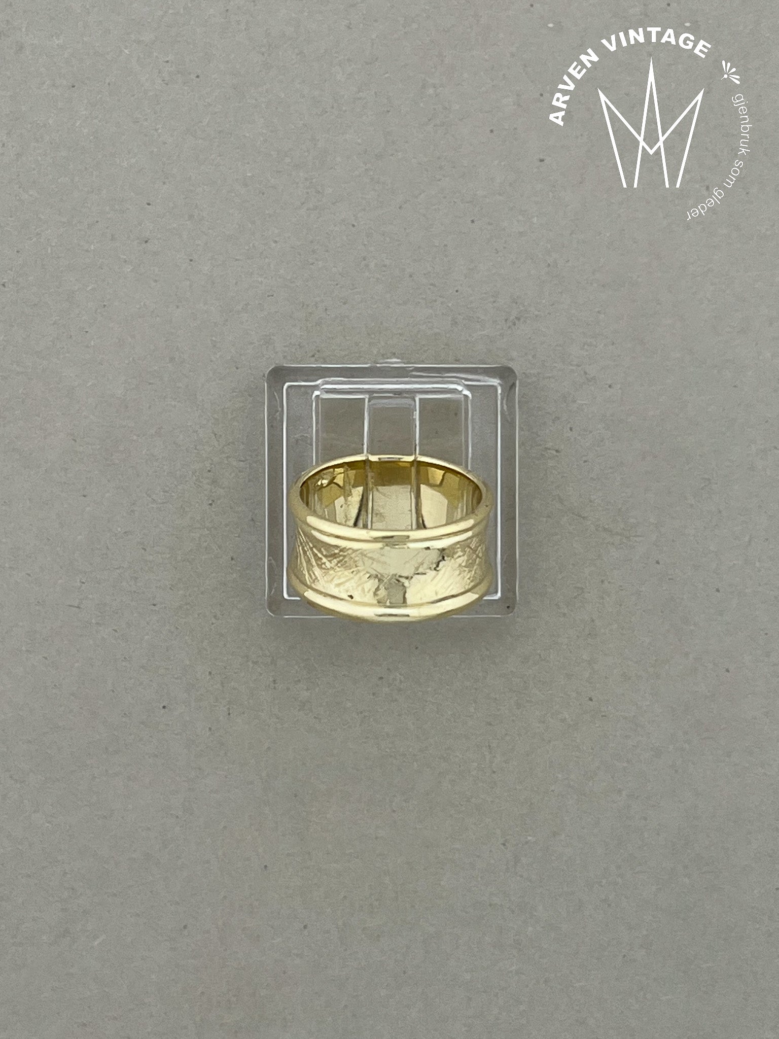 Vintage ring gult gull str 45