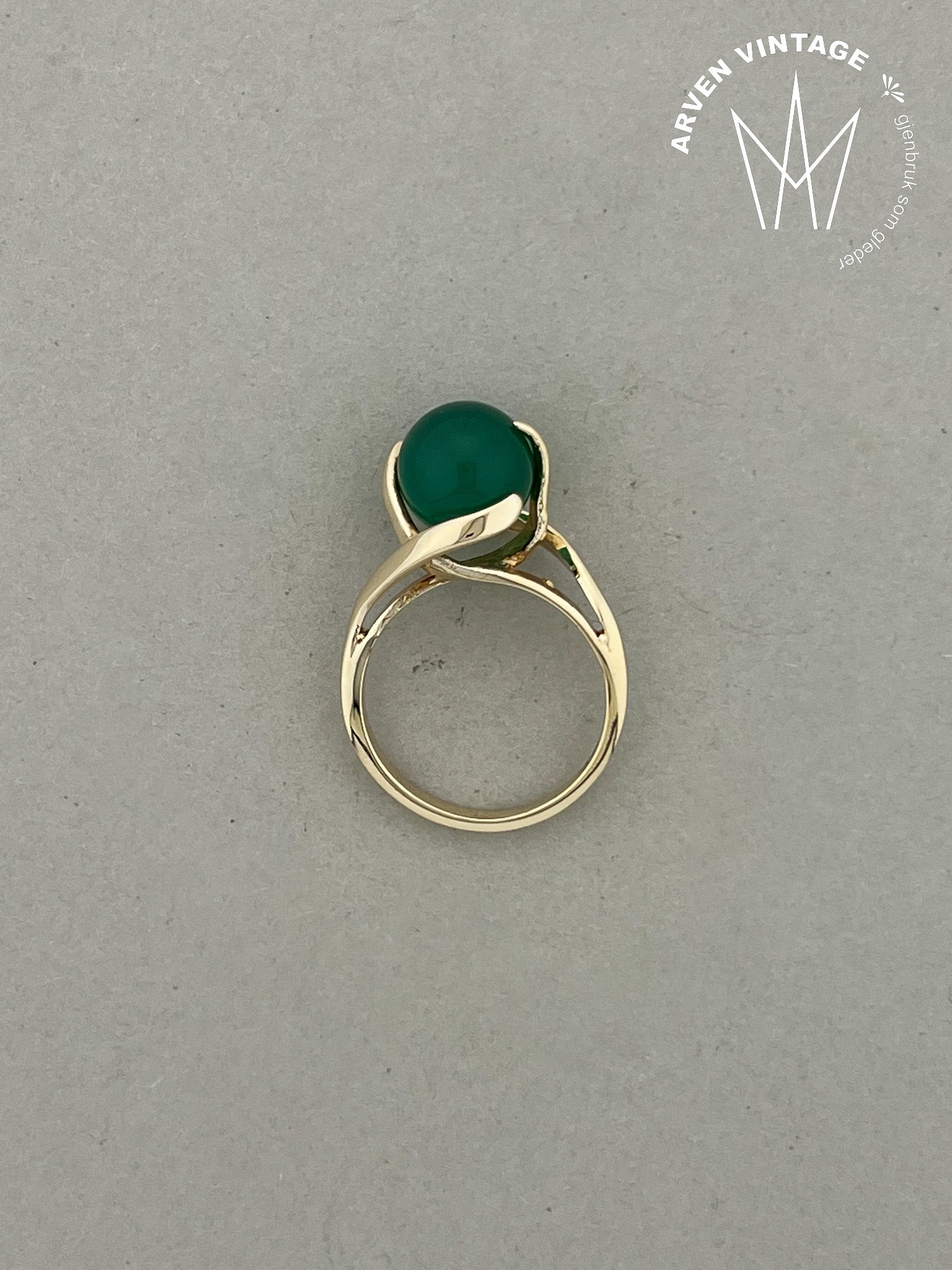 Vintage ring gult gull str 57
