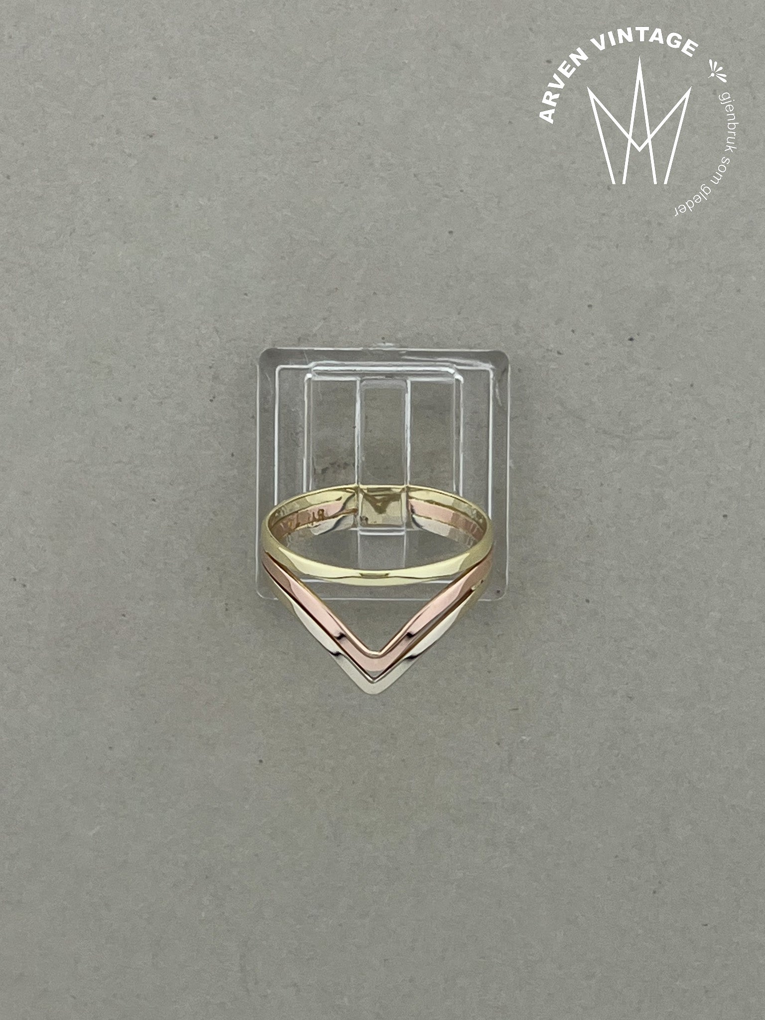 Vintage ring gult gull str 53