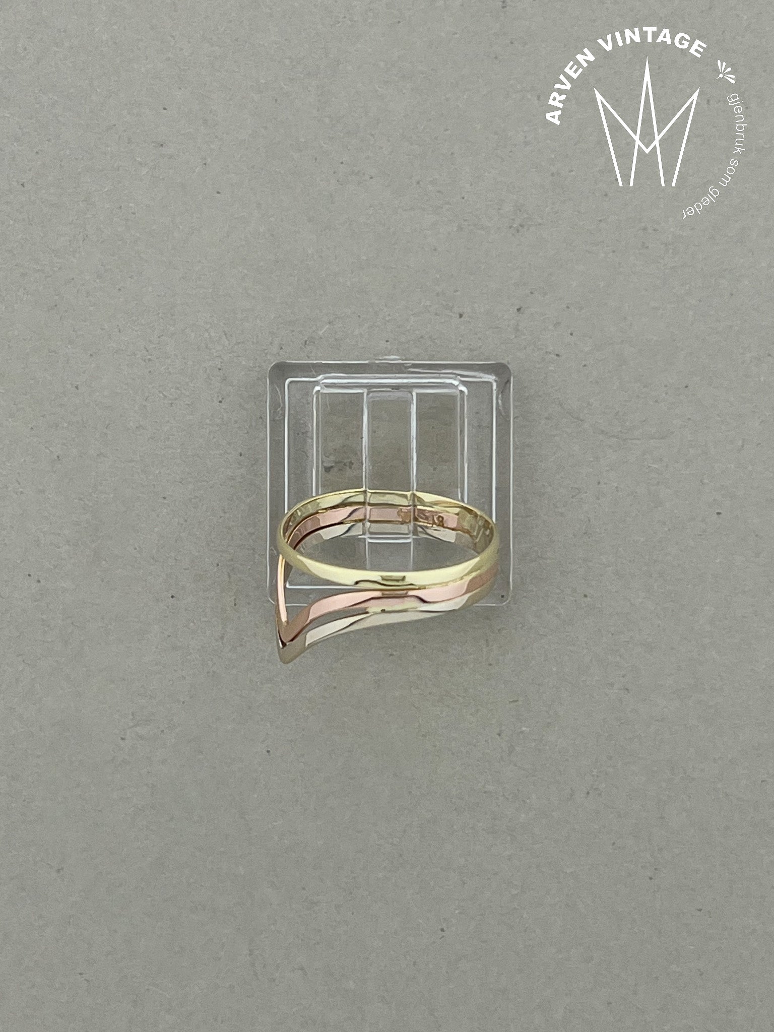 Vintage ring gult gull str 53