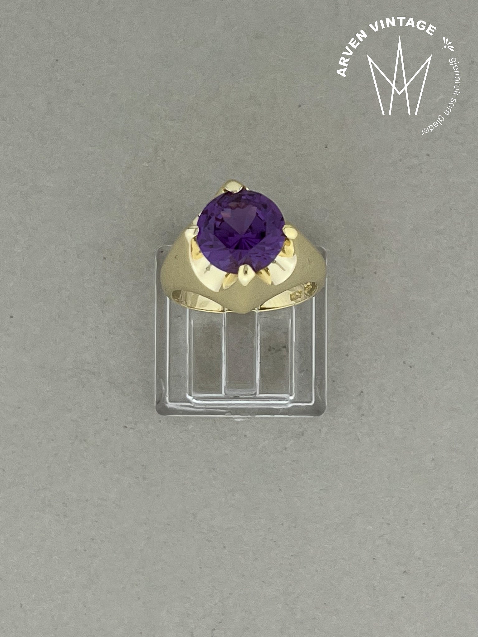 Vintage ring gult gull str 53