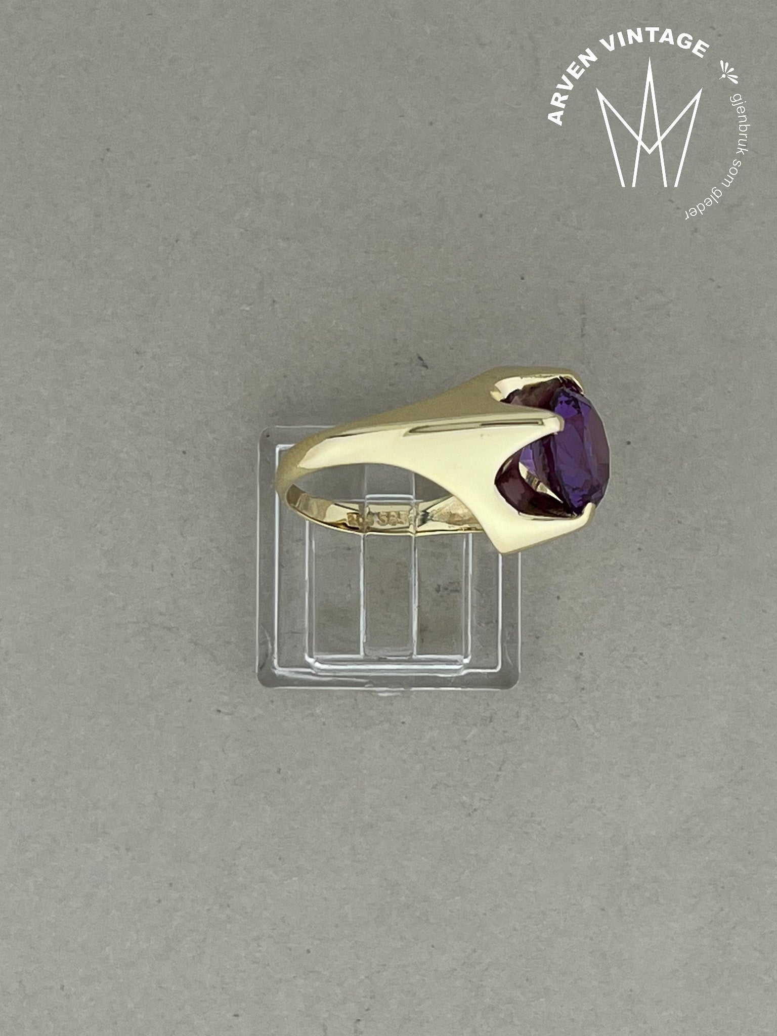 Vintage ring gult gull str 53