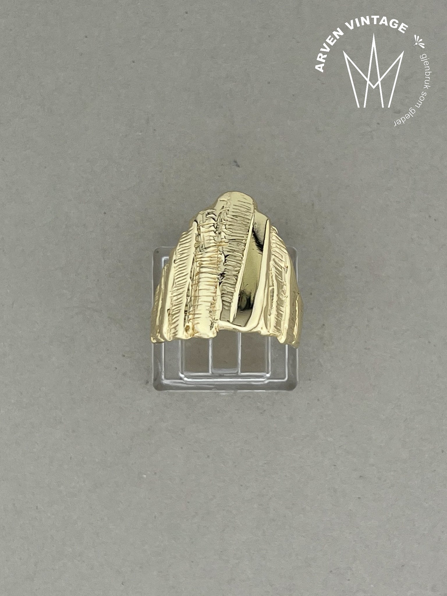 Vintage ring gult gull str 57