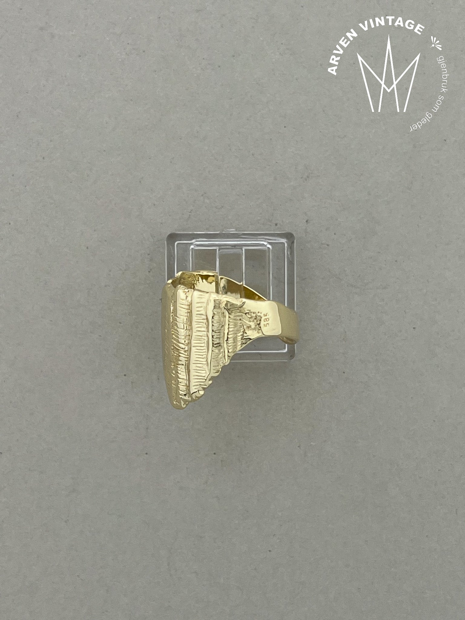 Vintage ring gult gull str 57