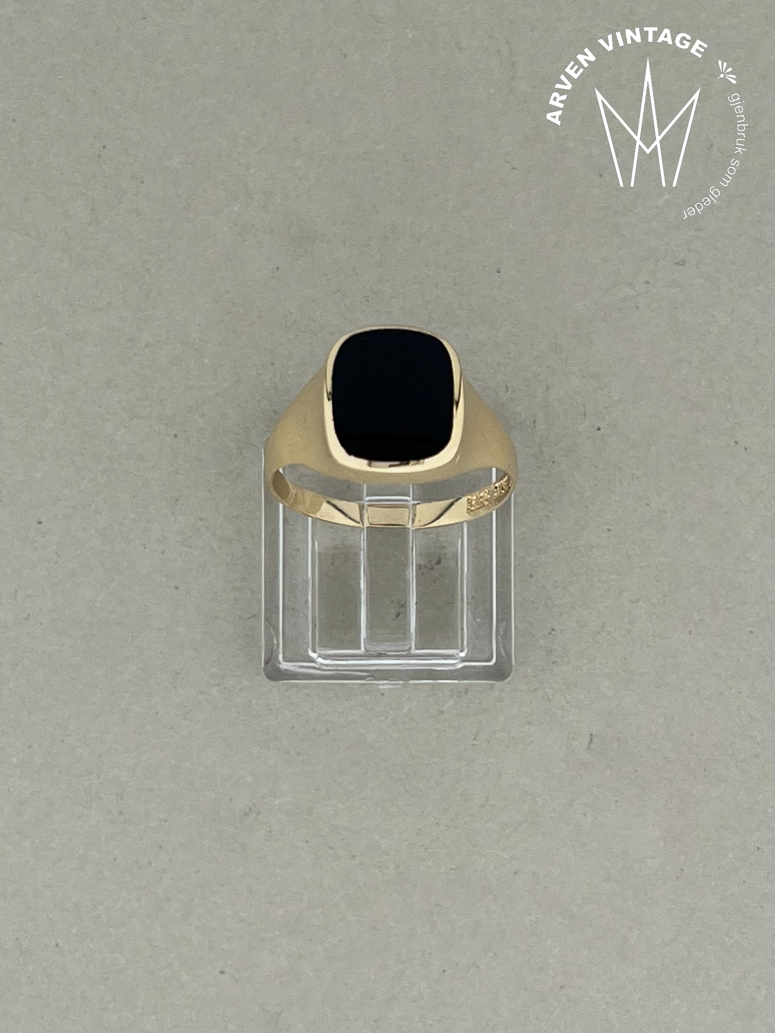 Vintage ring gult gull str 60