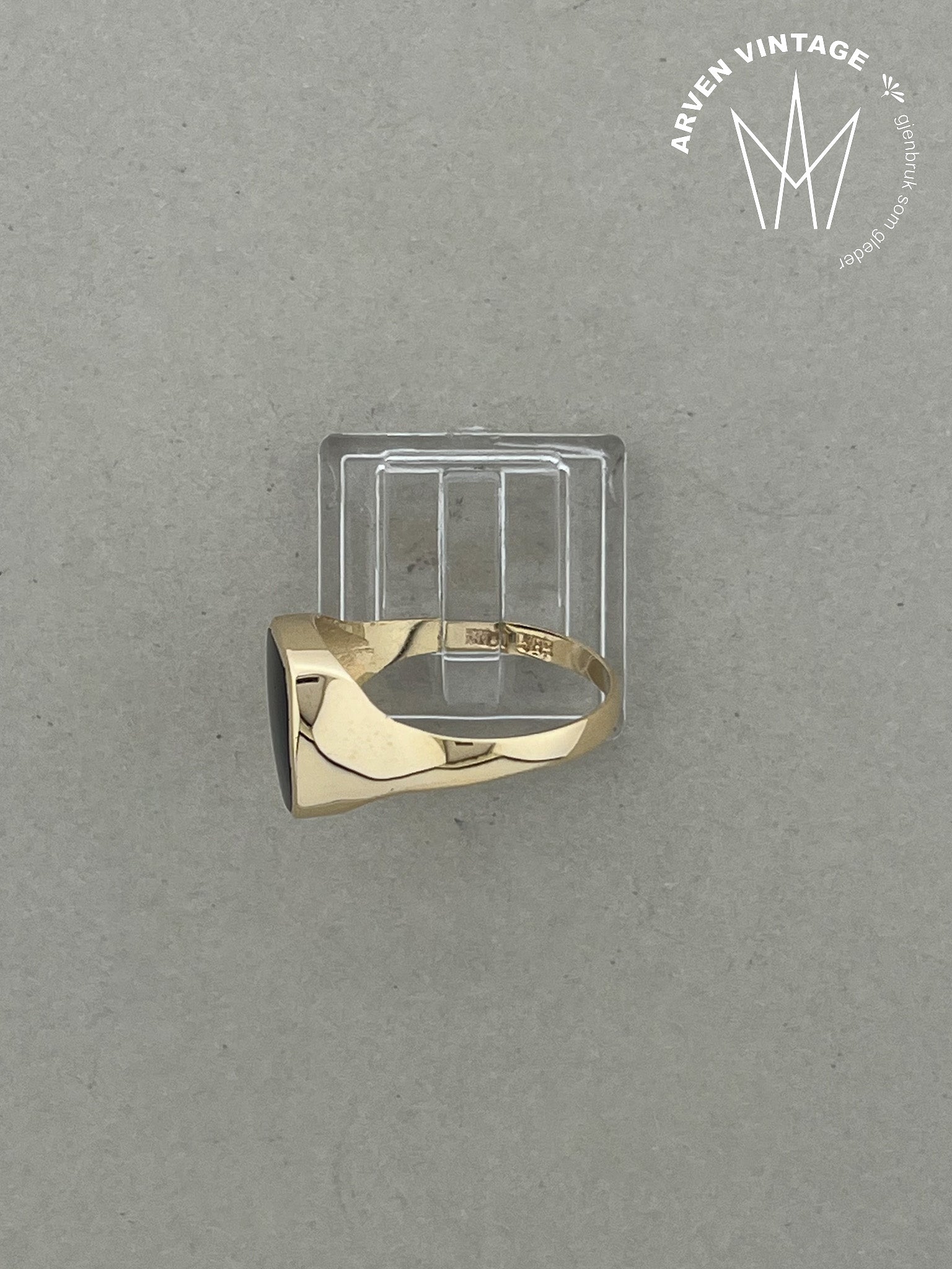 Vintage ring gult gull str 60