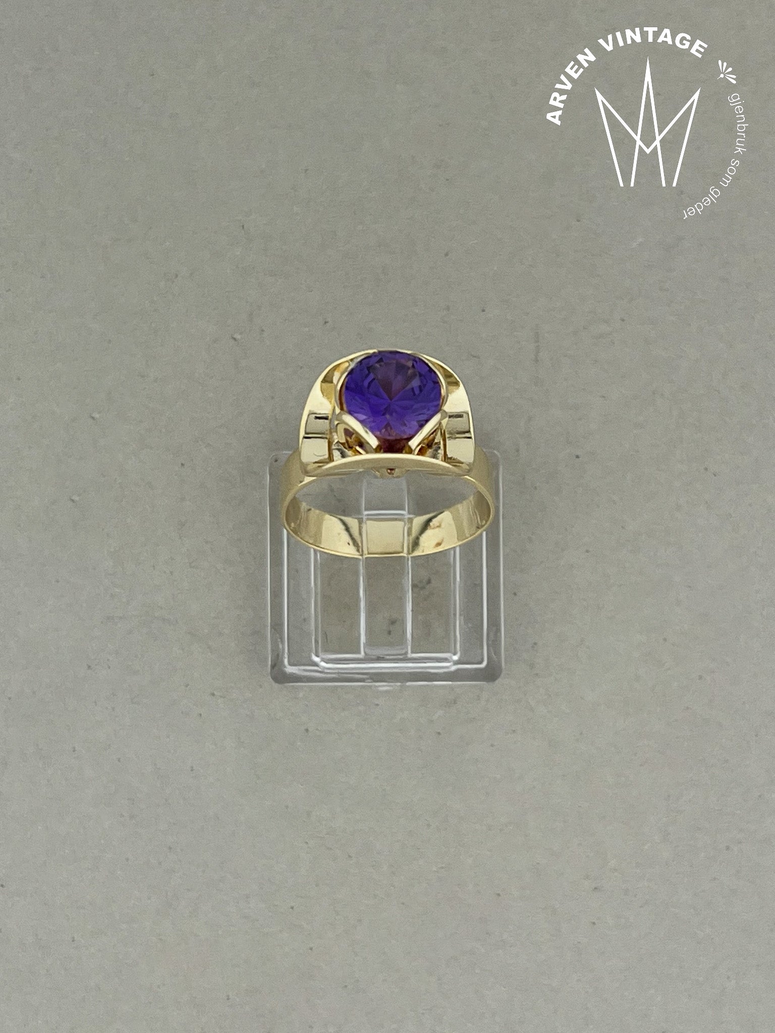 Vintage ring gult gull str 55
