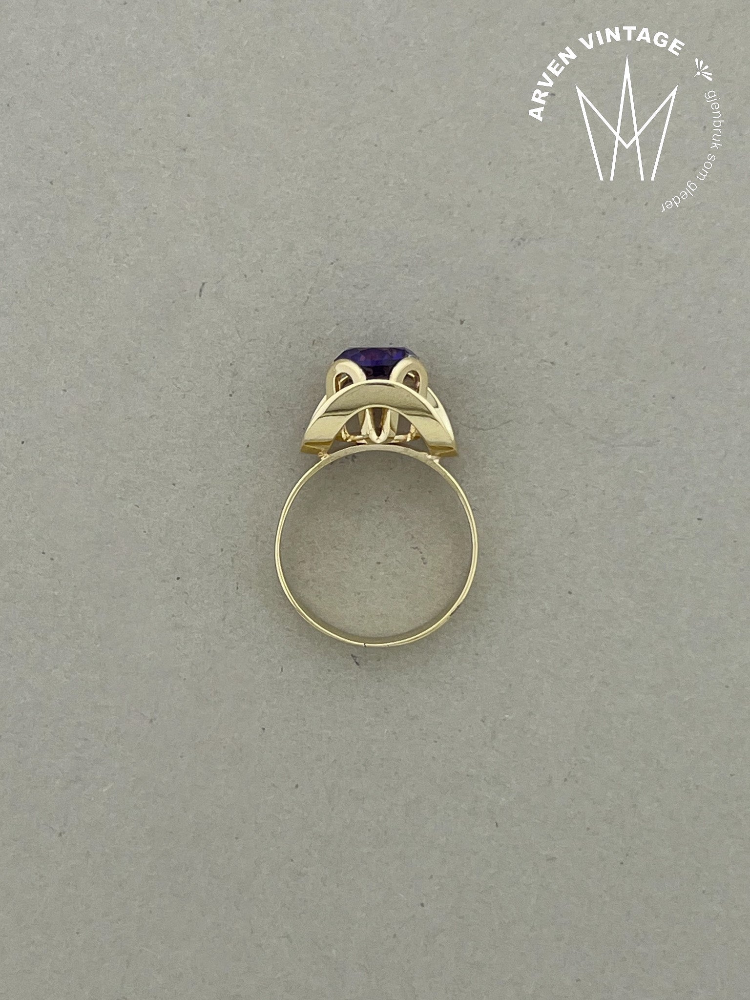 Vintage ring gult gull str 55