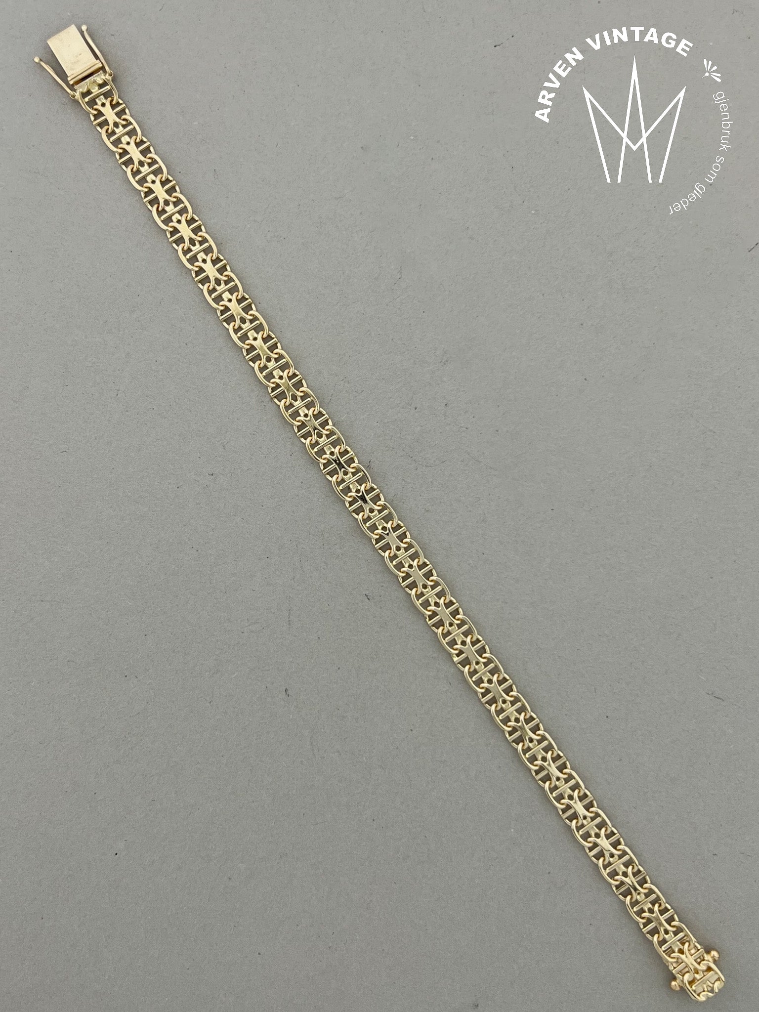 Vintage armbånd gult gull 20cm