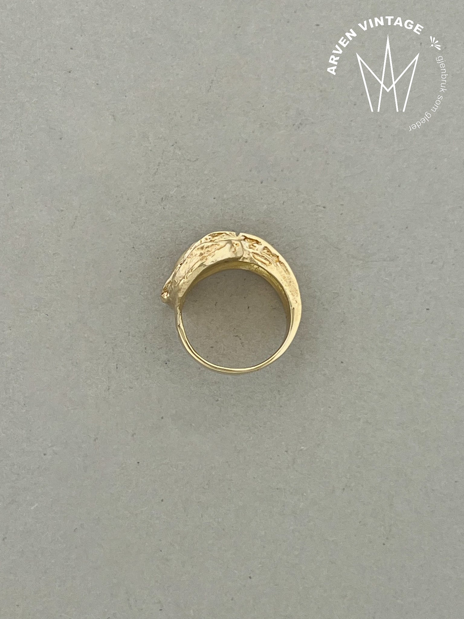 Vintage ring gult gull str 44