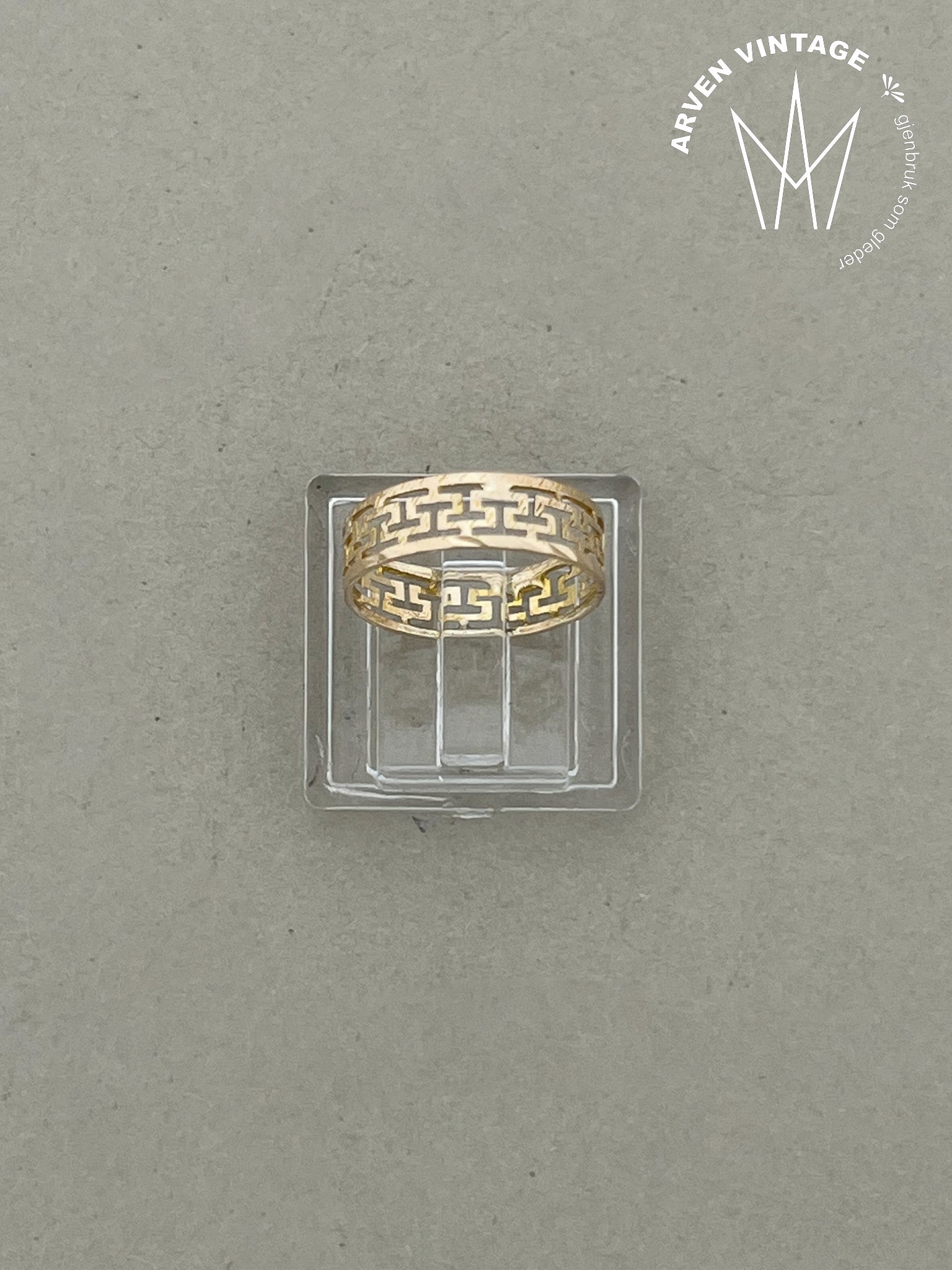 Vintage ring gult gull str 46