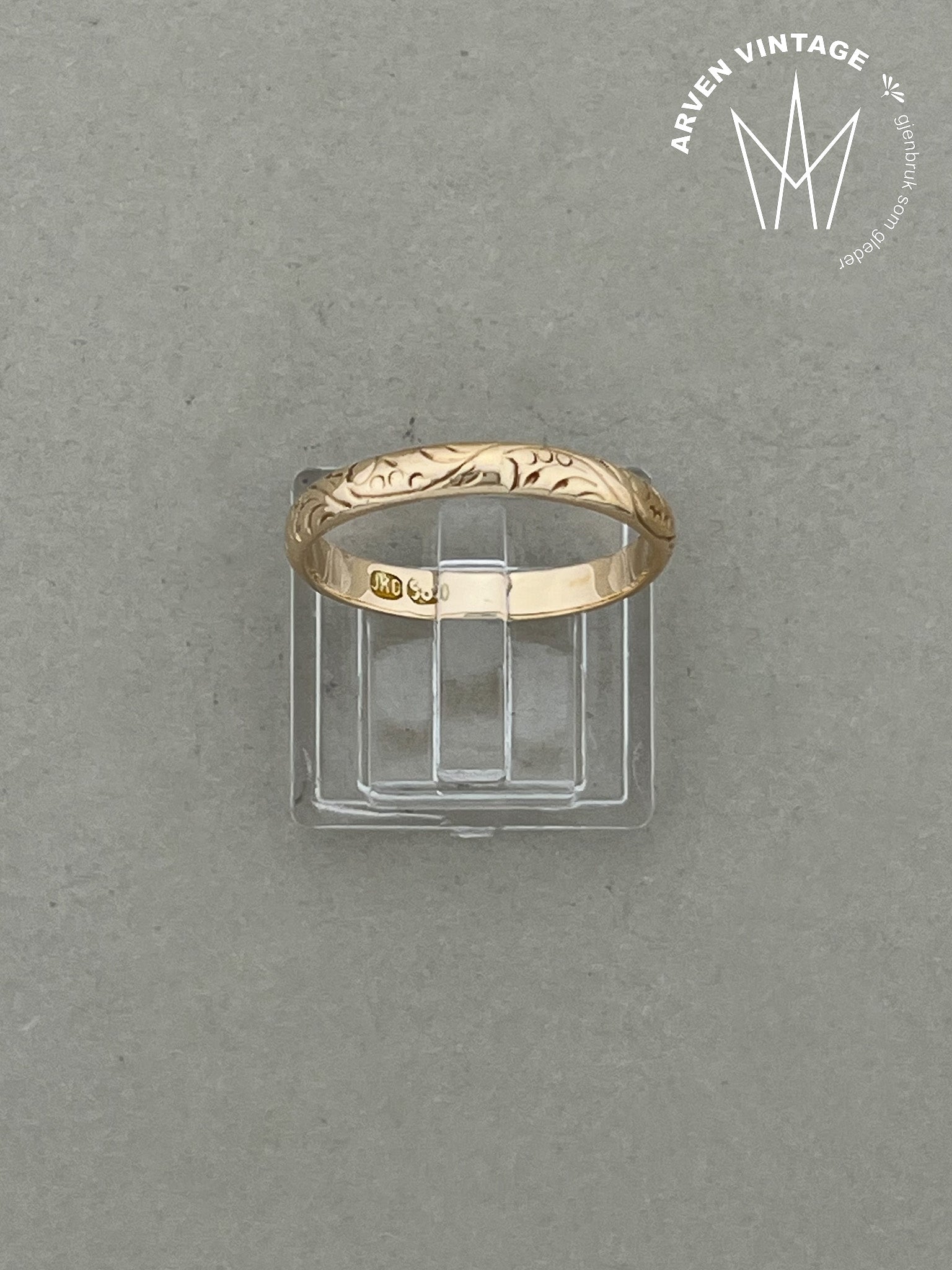 Vintage ring gult gull str 60