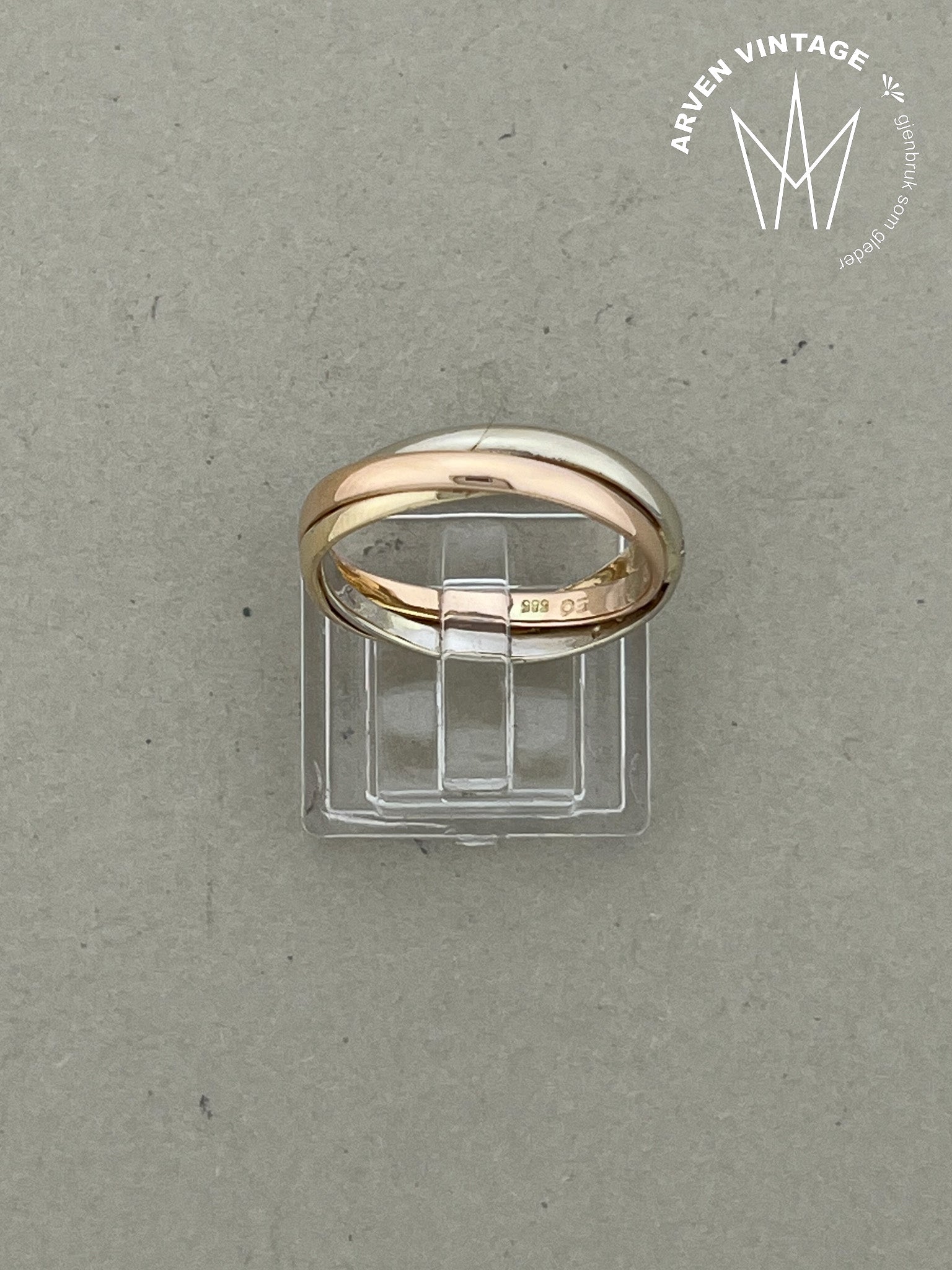 Vintage ring gult gull str 59