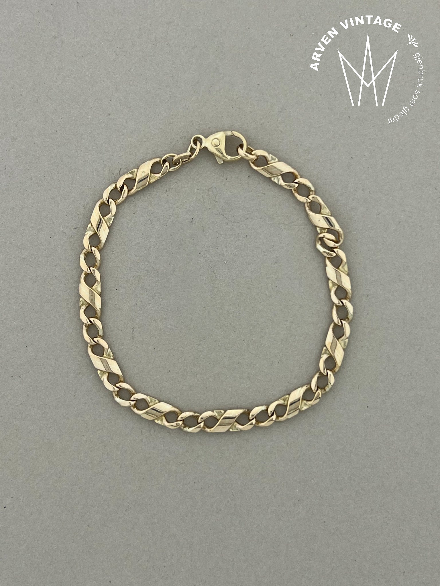 Vintage gult gull armbånd