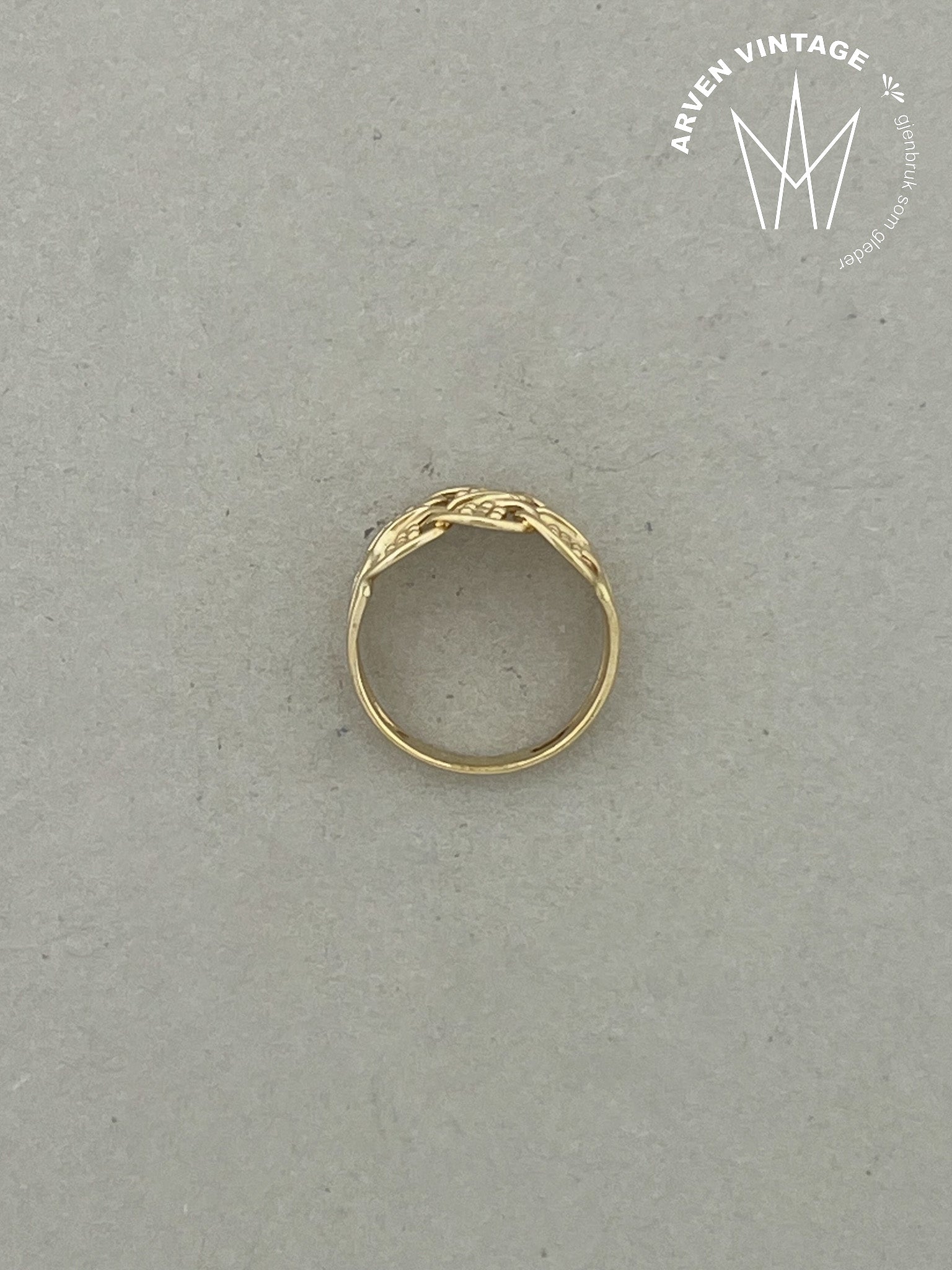 Vintage ring gult gull str 43