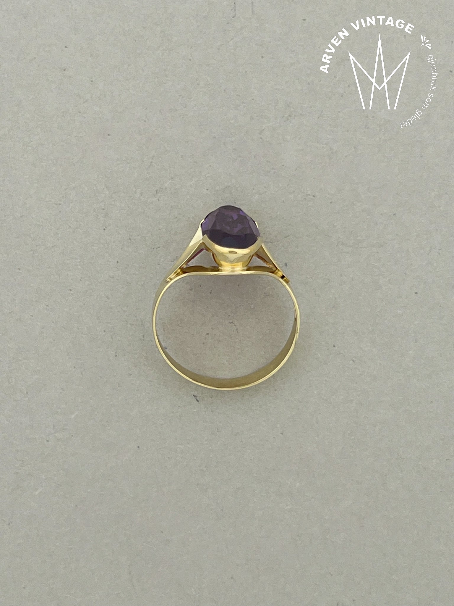 Vintage ring gult gull str 60