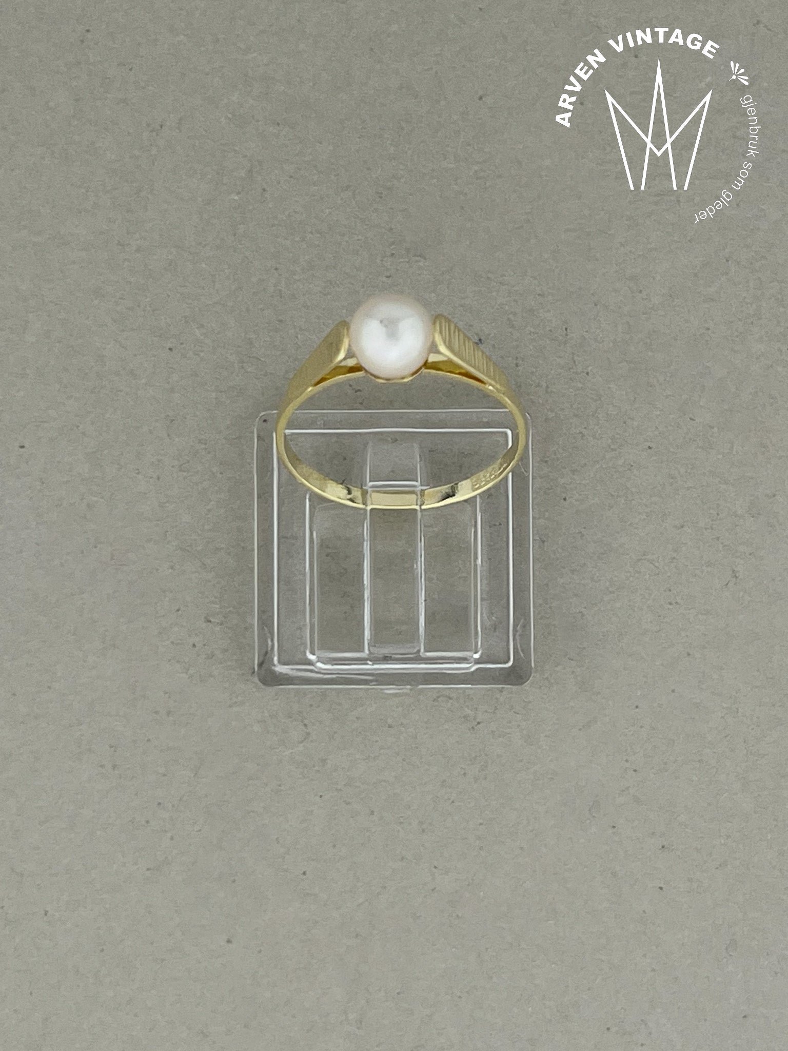 Vintage ring gult gull str 54