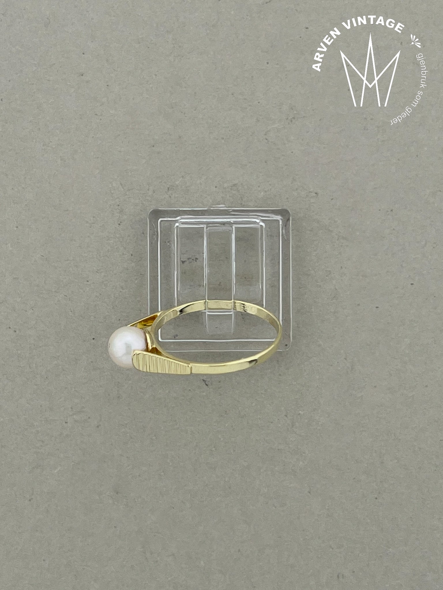 Vintage ring gult gull str 54