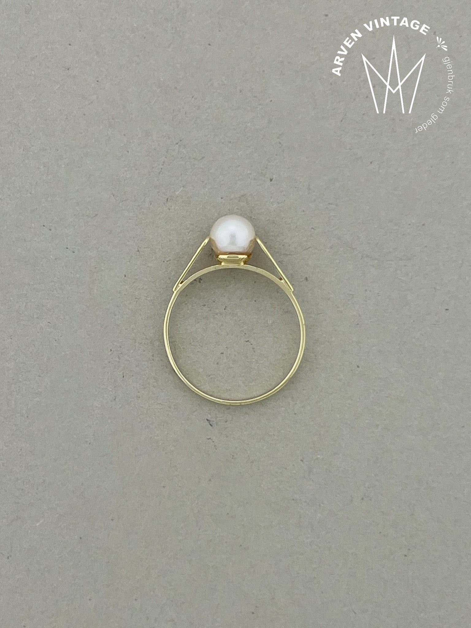 Vintage ring gult gull str 54