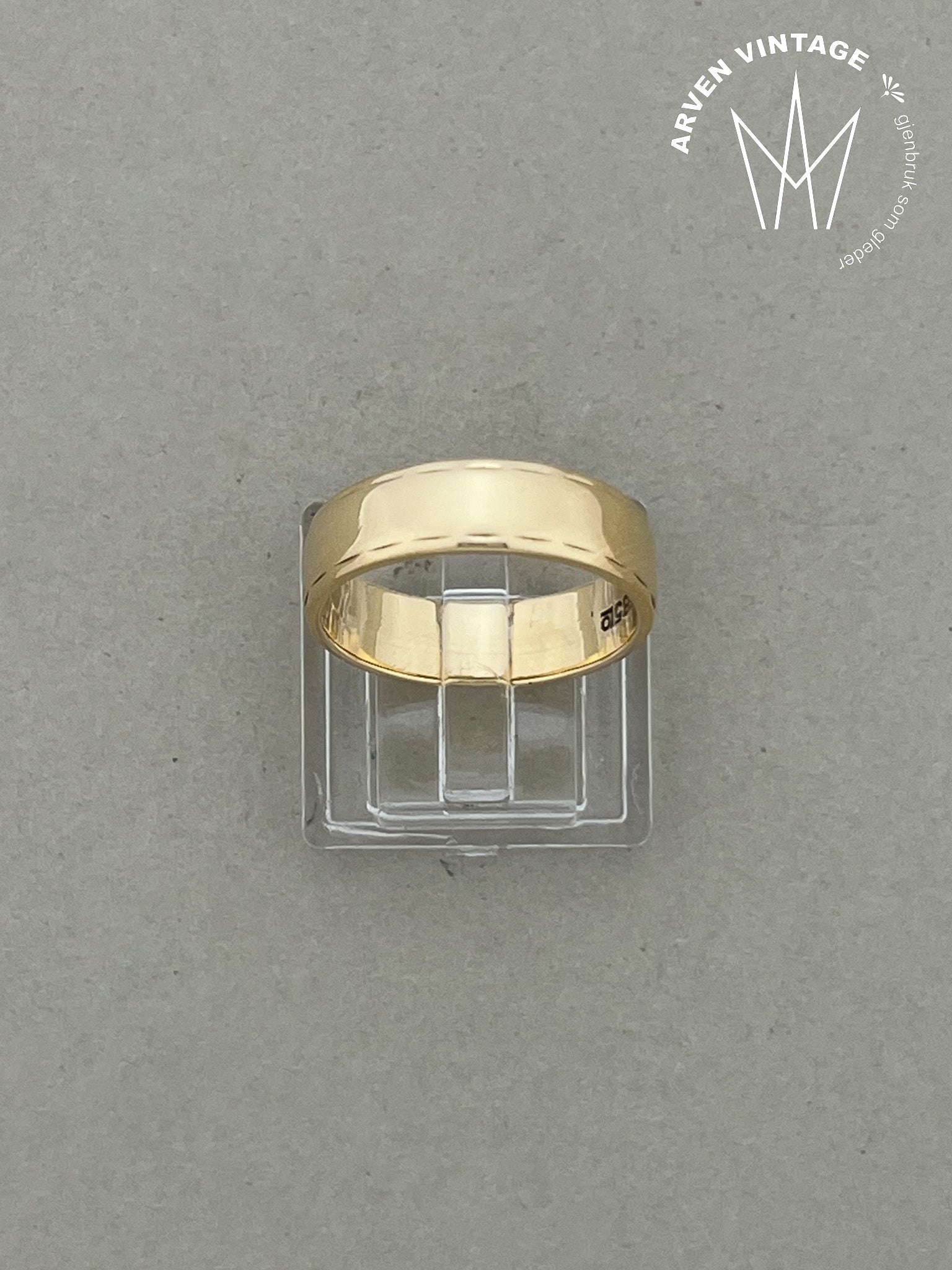 Vintage ring gult gull str 57