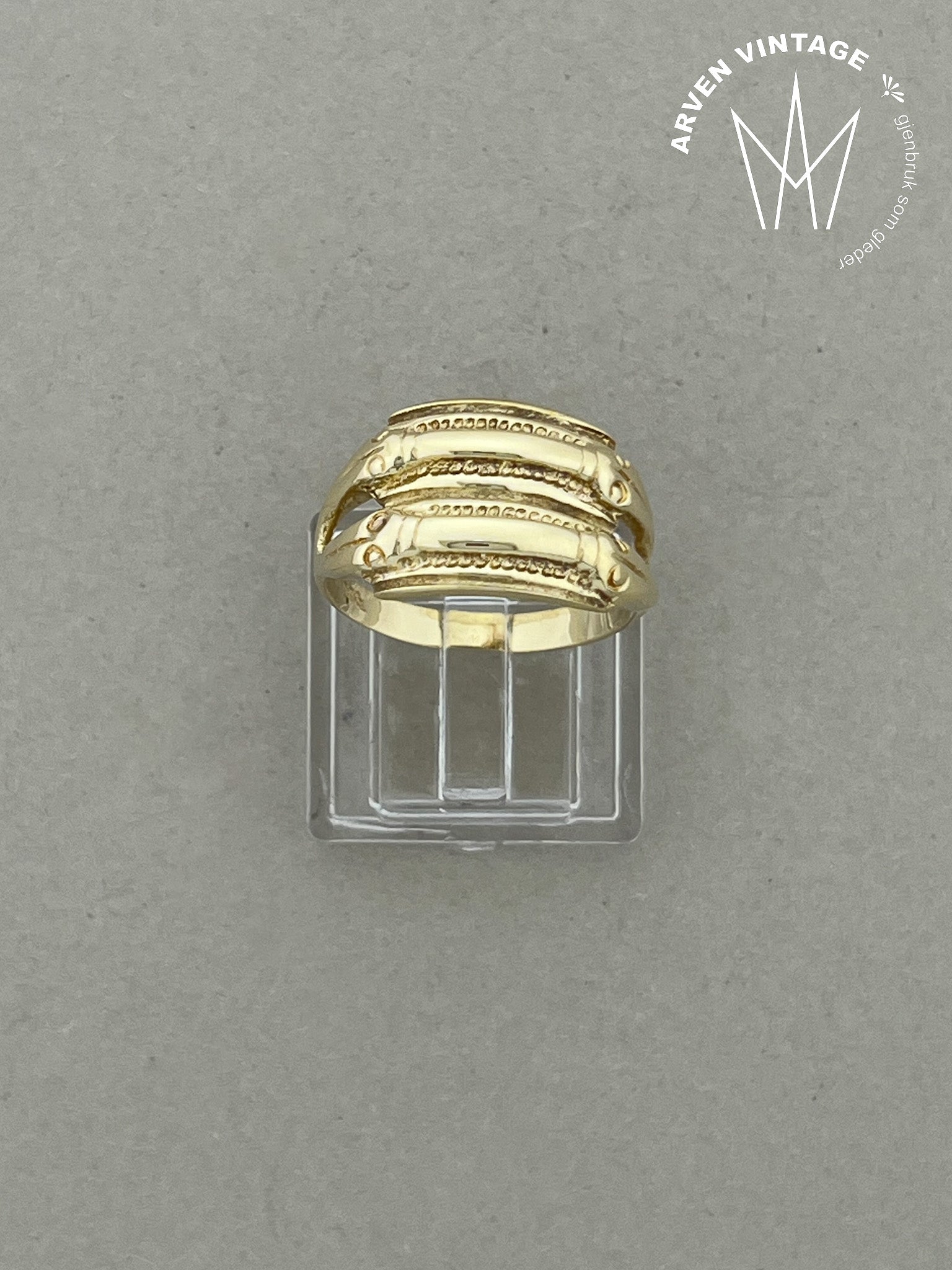 Vintage ring gult gull str 57