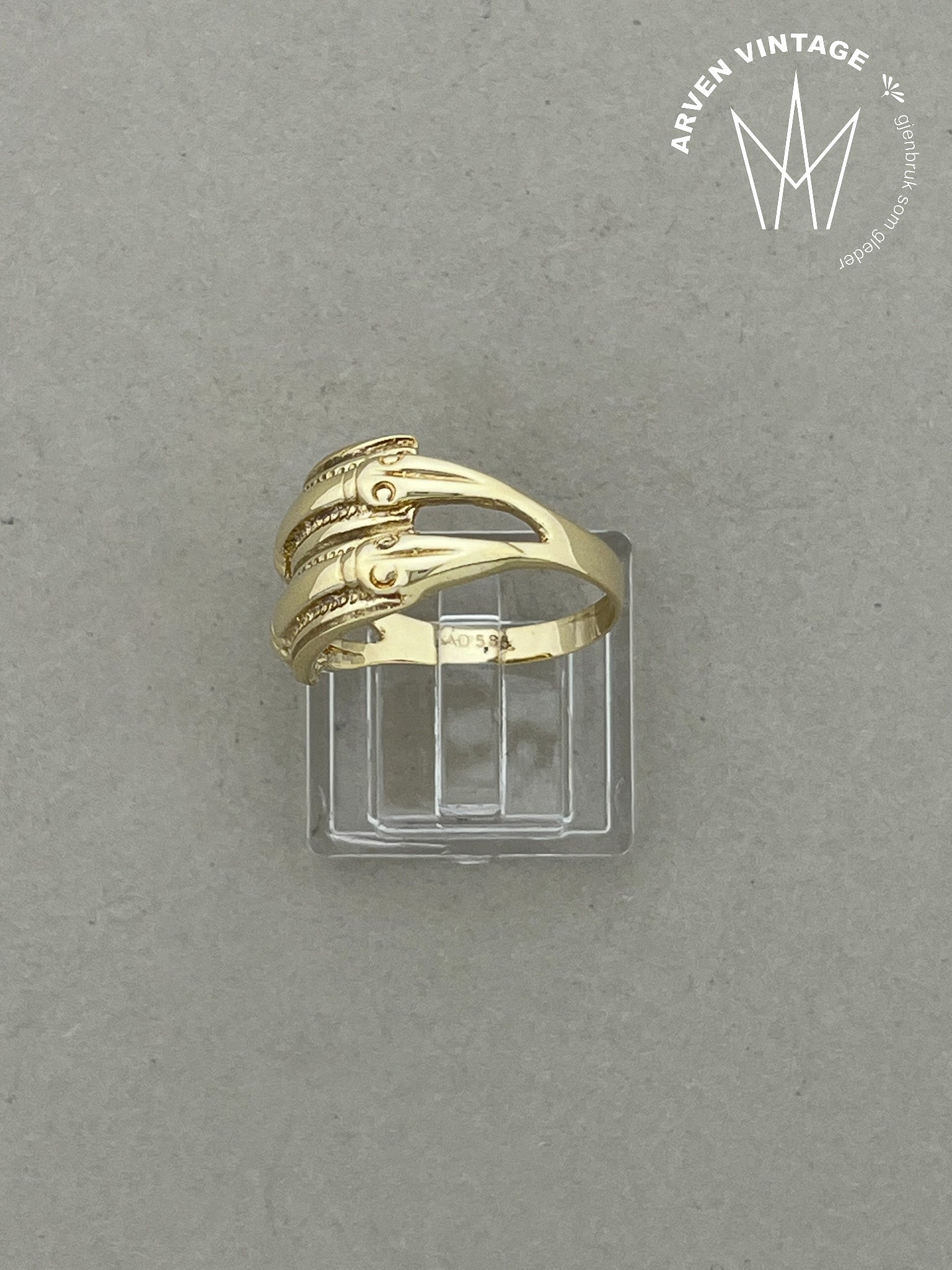 Vintage ring gult gull str 57
