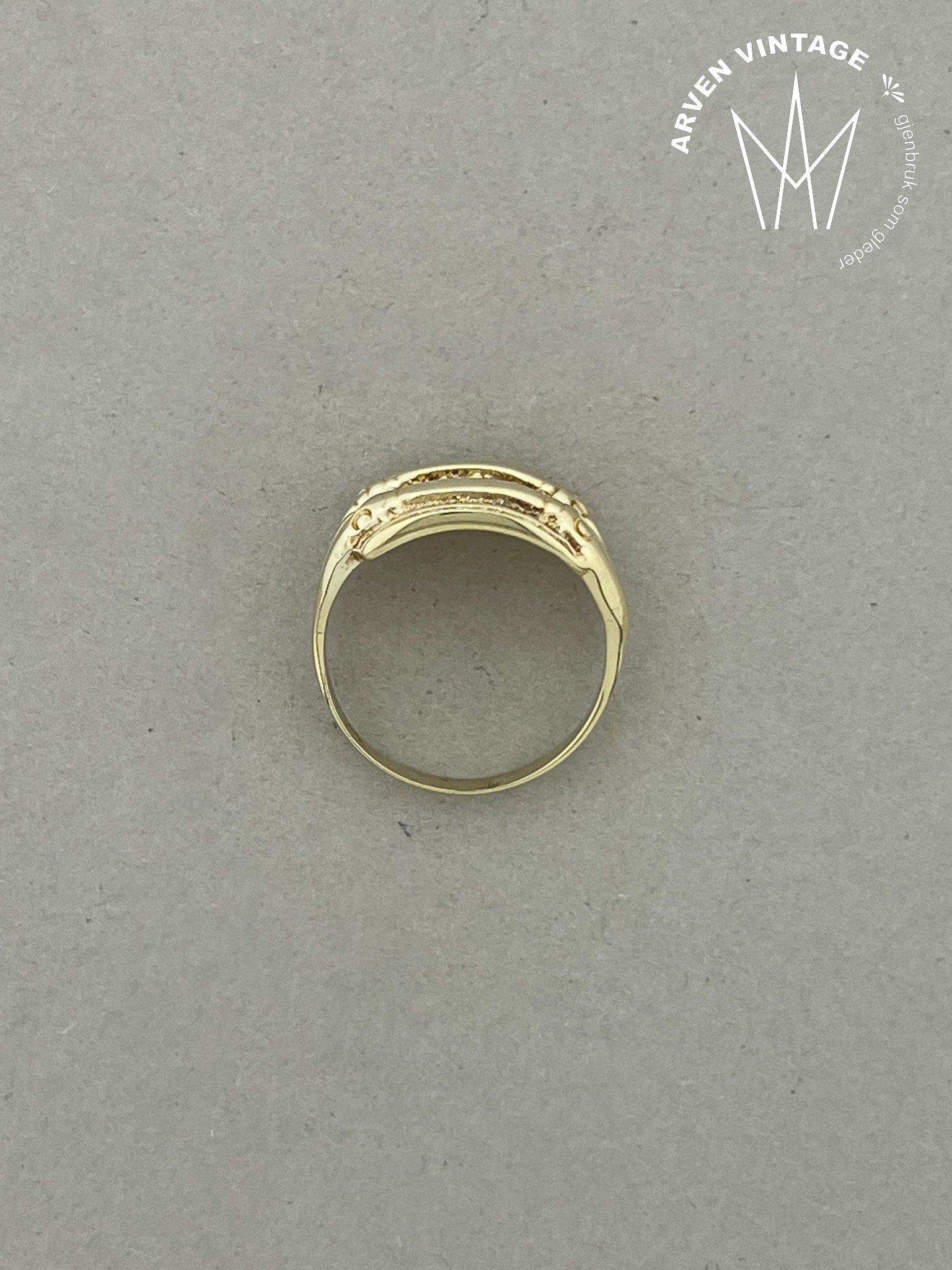Vintage ring gult gull str 57