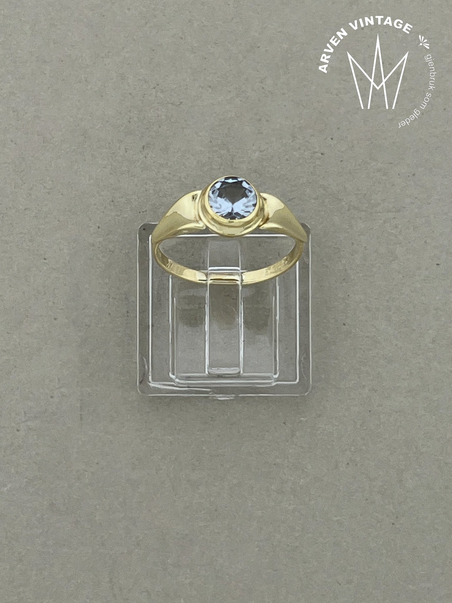 Vintage ring gult gull str 49